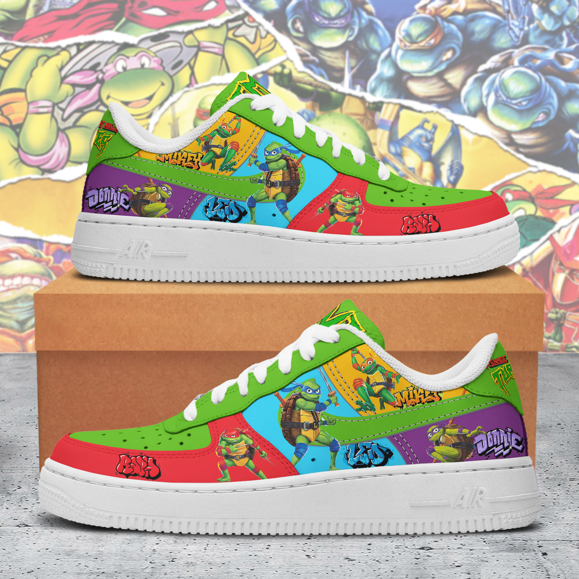 Teenage Mutant Ninja Turtles Nike Air Force 1 Sneakers For Men Women