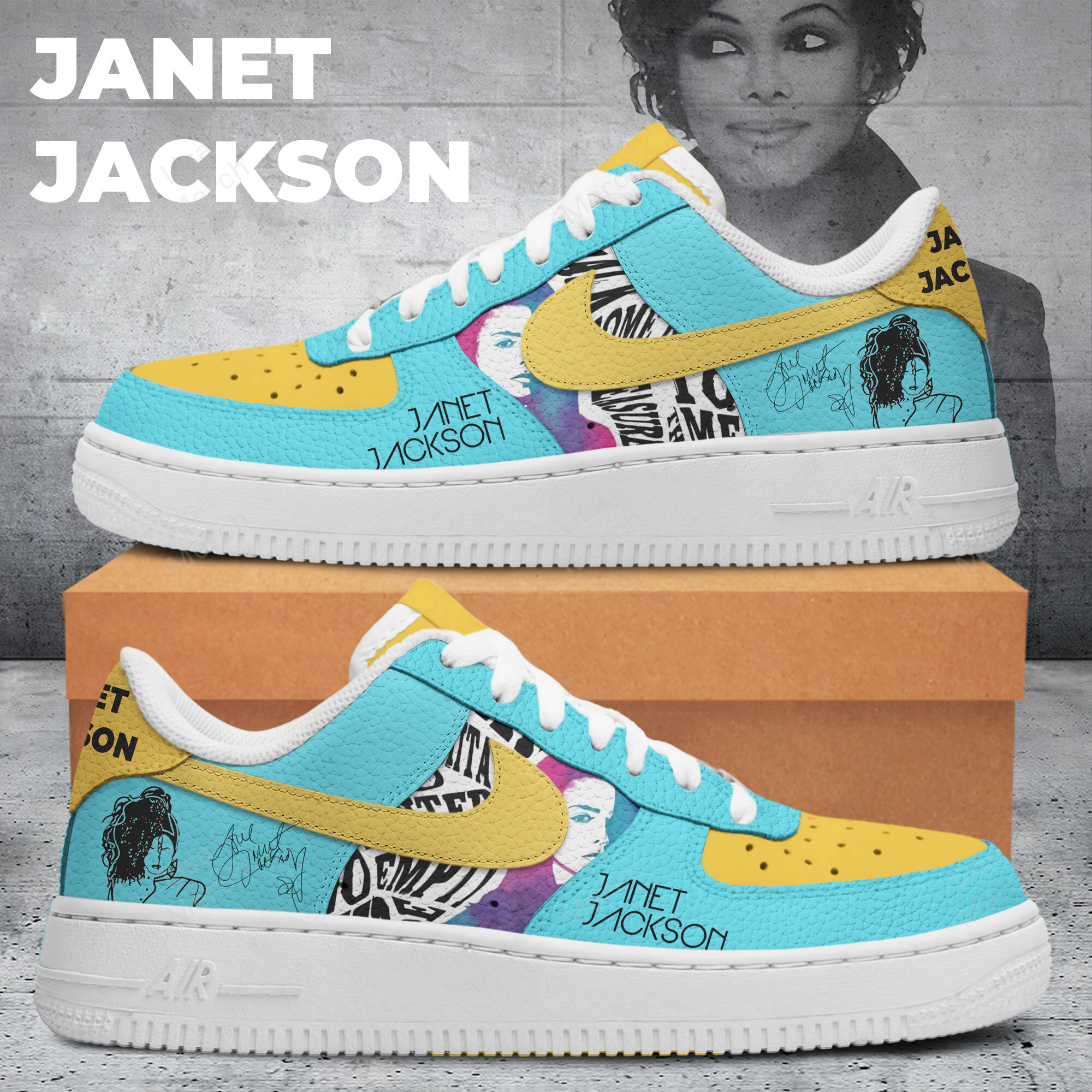 Janet Jackson Nike Air Force 1 Sneakers Shoes For Men And Women