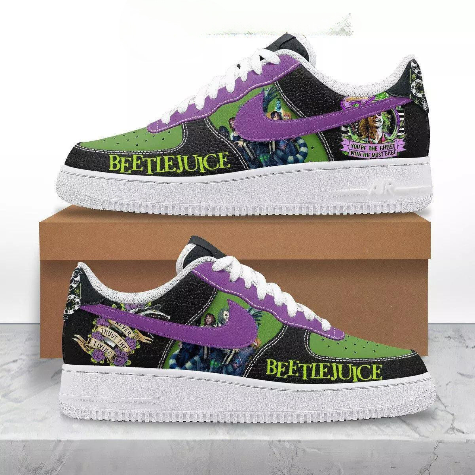 Beetlejuice Beetlejuice Nike Air Force 1 Sneakers Shoes For Men And Women