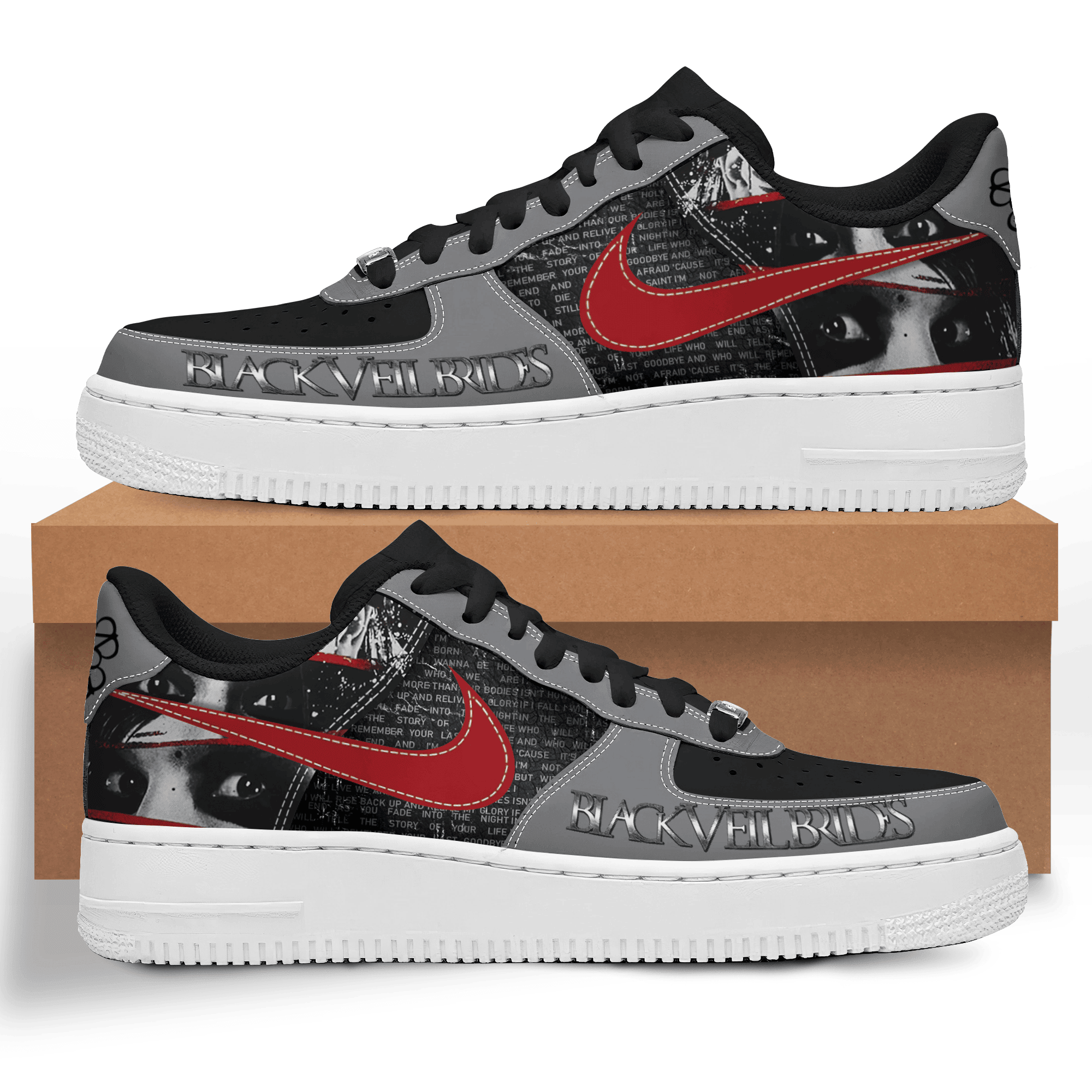 Black Veil Brides Nike Air Force 1 Sneakers Shoes For Men Women