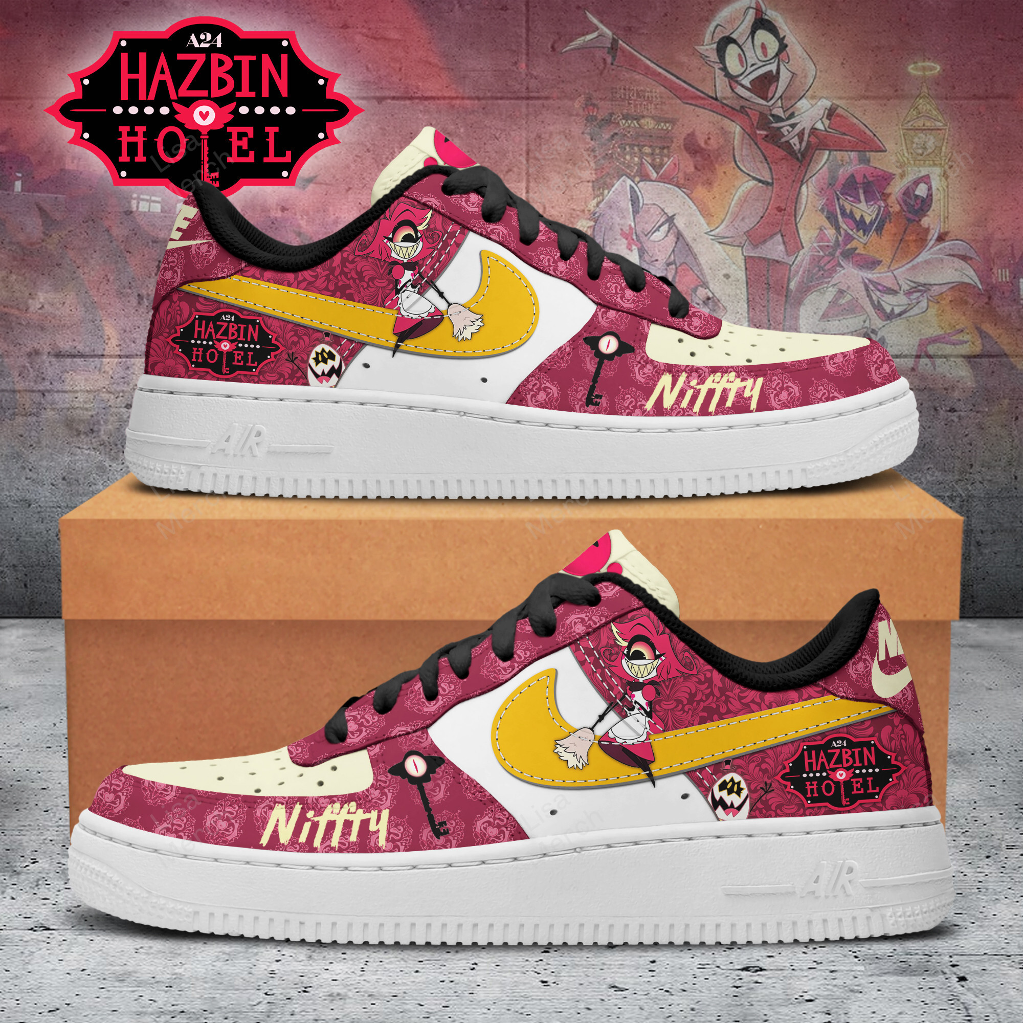 Hazbin Hotel Air Low-Top Sneakers AF1 Shoes For Men And Women