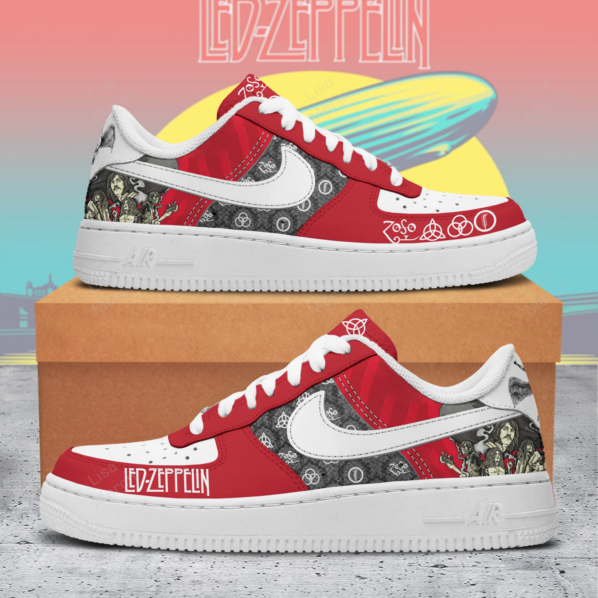 Ed Sheeran Nike Air Force 1 Sneakers Shoes For Men Women