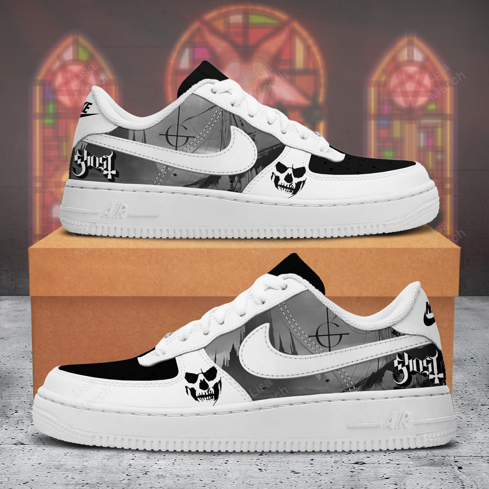 Ghost Nike Air Force 1 Sneakers Shoes For Men And Women