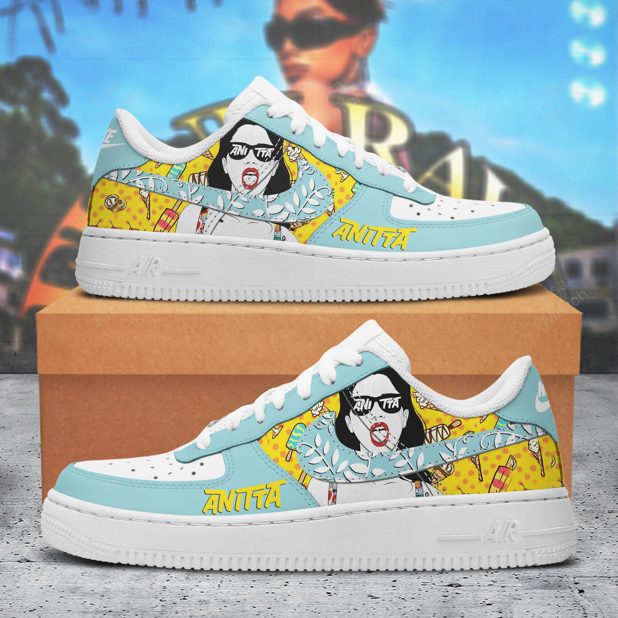 Anitta Nike Air Force 1 Sneakers Shoes For Men And Women