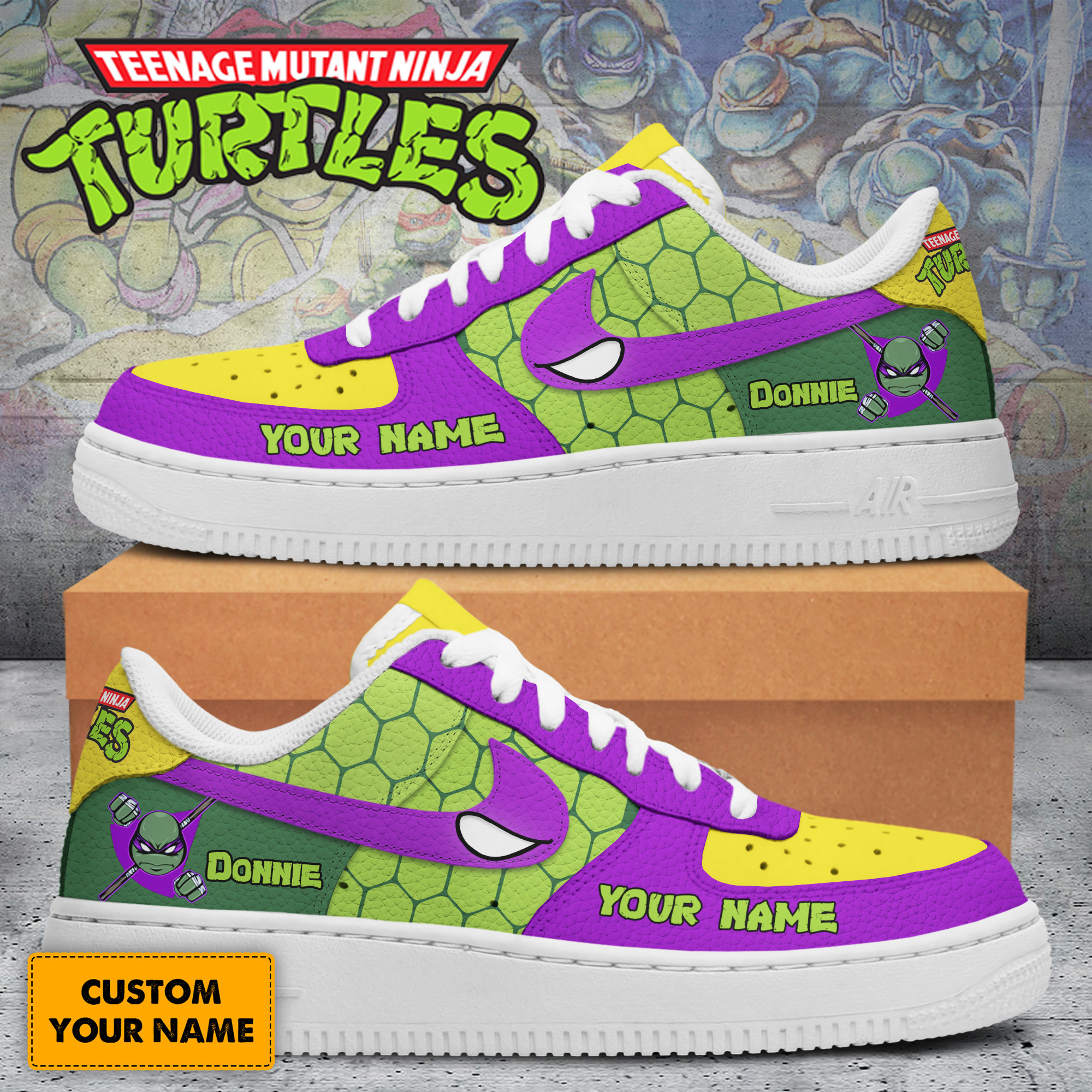 Teenage Mutant Ninja Turtles Nike Logo Air Force 1 Sneakers Shoes For Men And Women