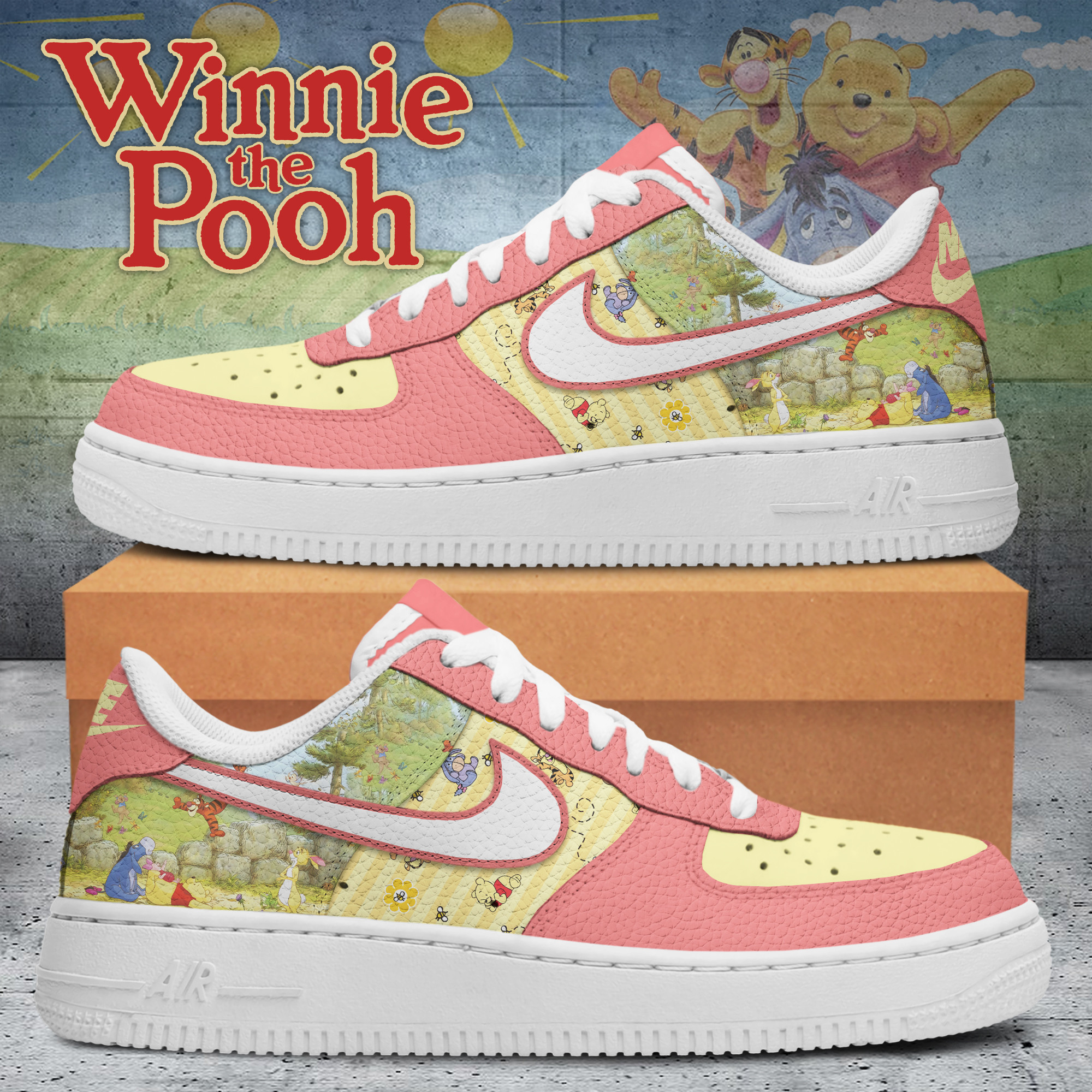 Winnie The Pooh Nike Air Force 1 Sneakers Shoes For Men And Women