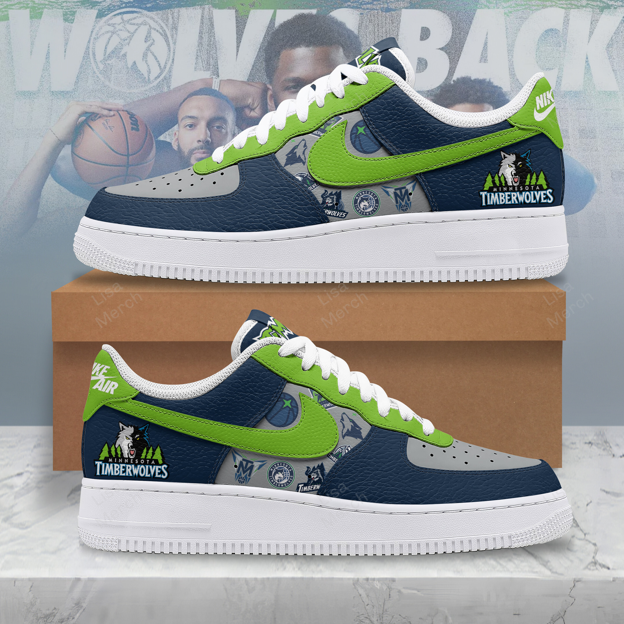 Minnesota Timberwolves Air Low-Top Sneakers Shoes For Men And Women