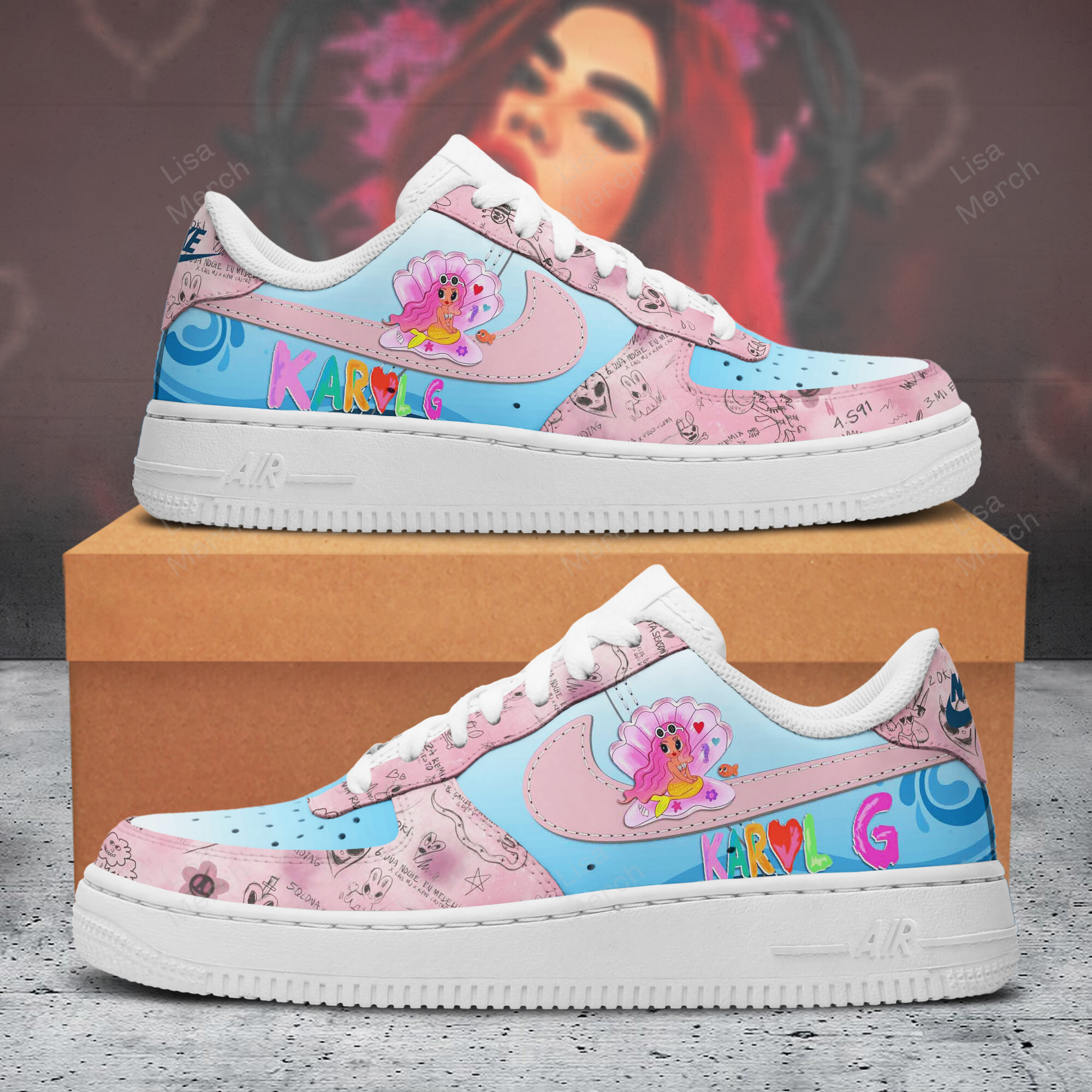 Karol G Nike Air Force 1 Sneakers Shoes For Men And Women