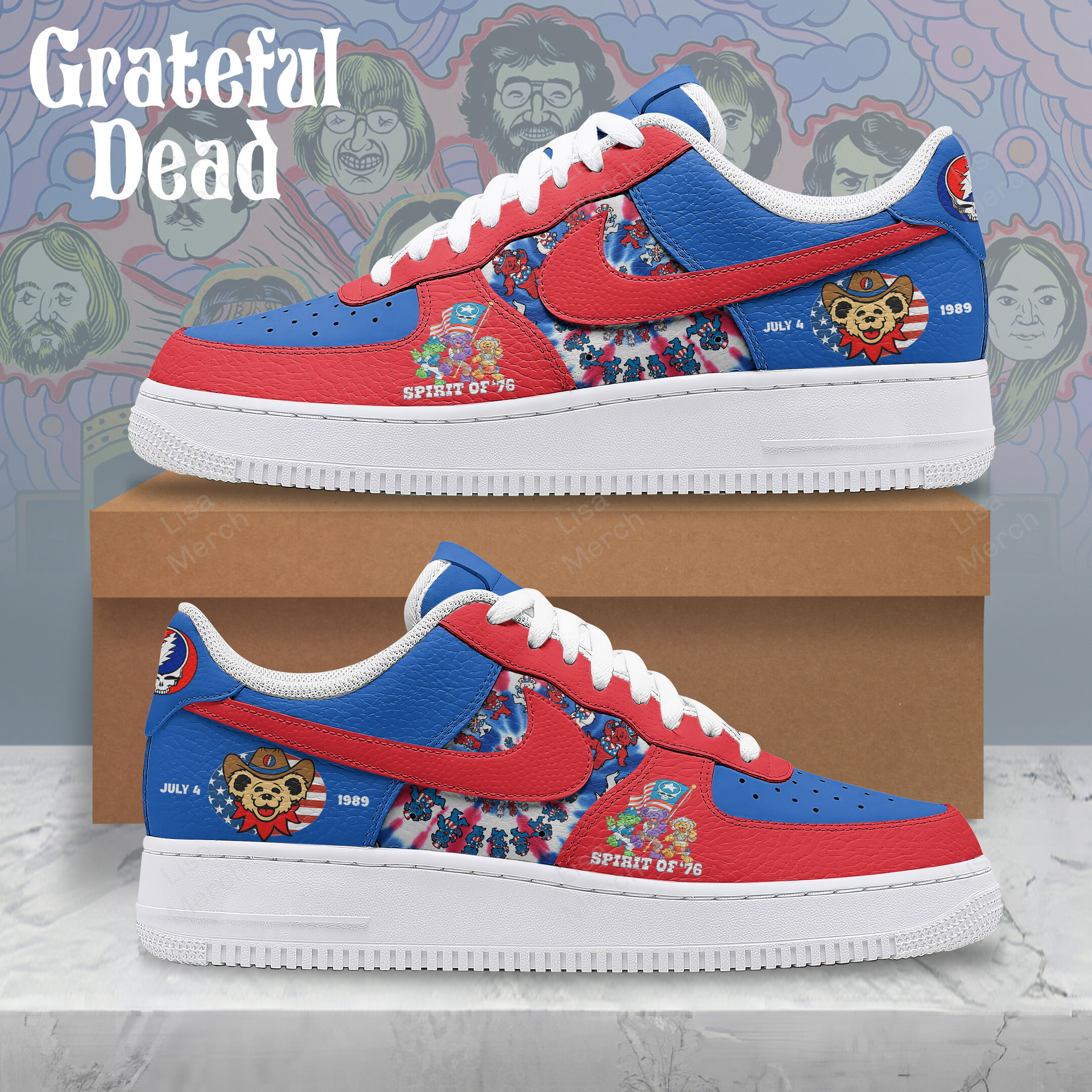 Grateful Dead Air Low-Top Sneakers Shoes For Men Women