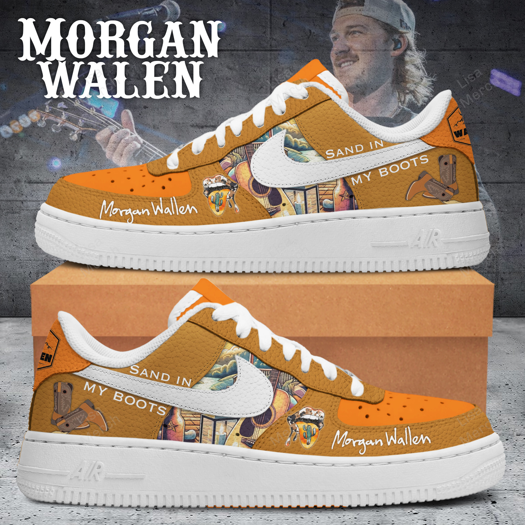 Morgan Wallen Air Force 1 Sneakers Shoes For Men And Women