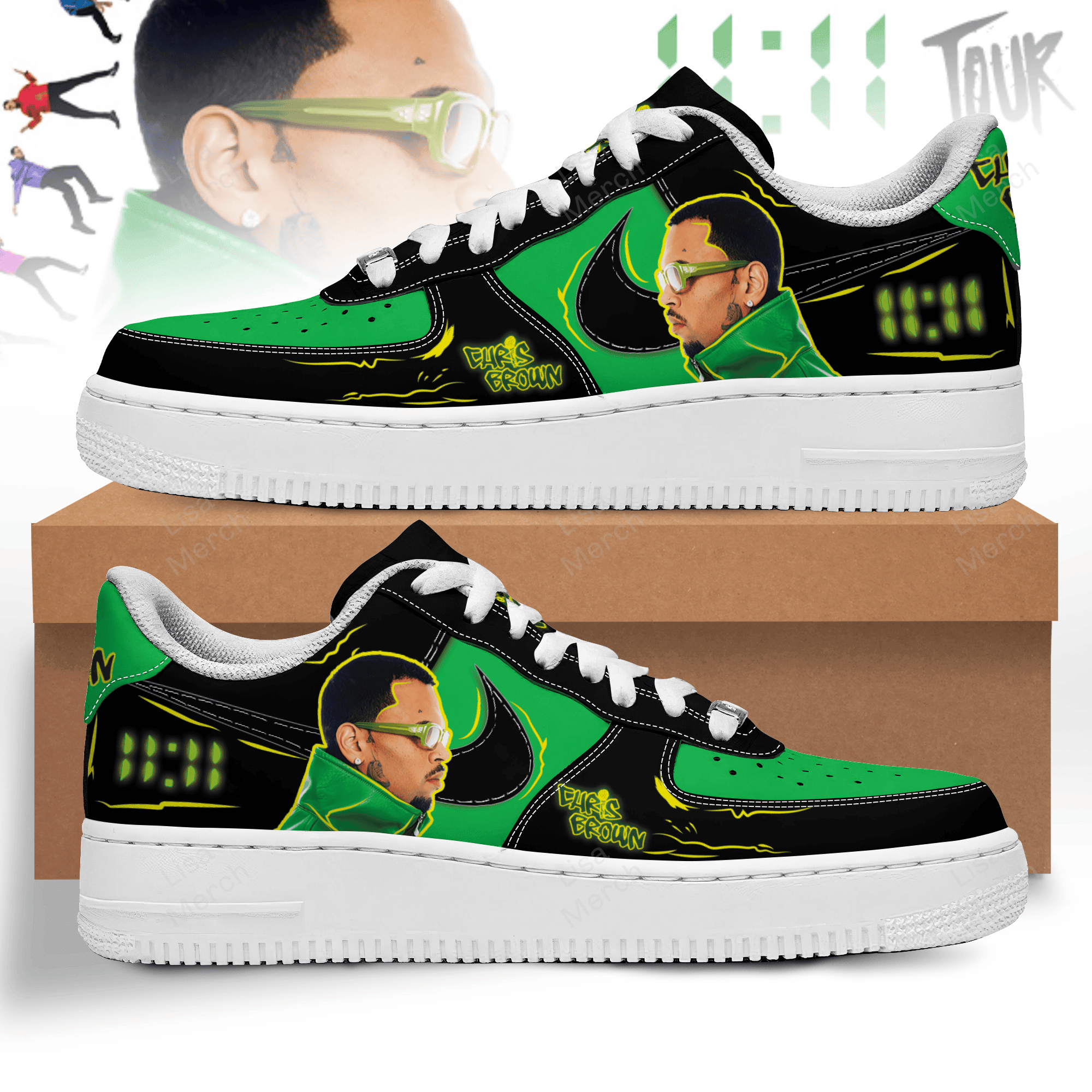 Chris Brown Nike Air Force 1 Sneakers Shoes For Men And Women