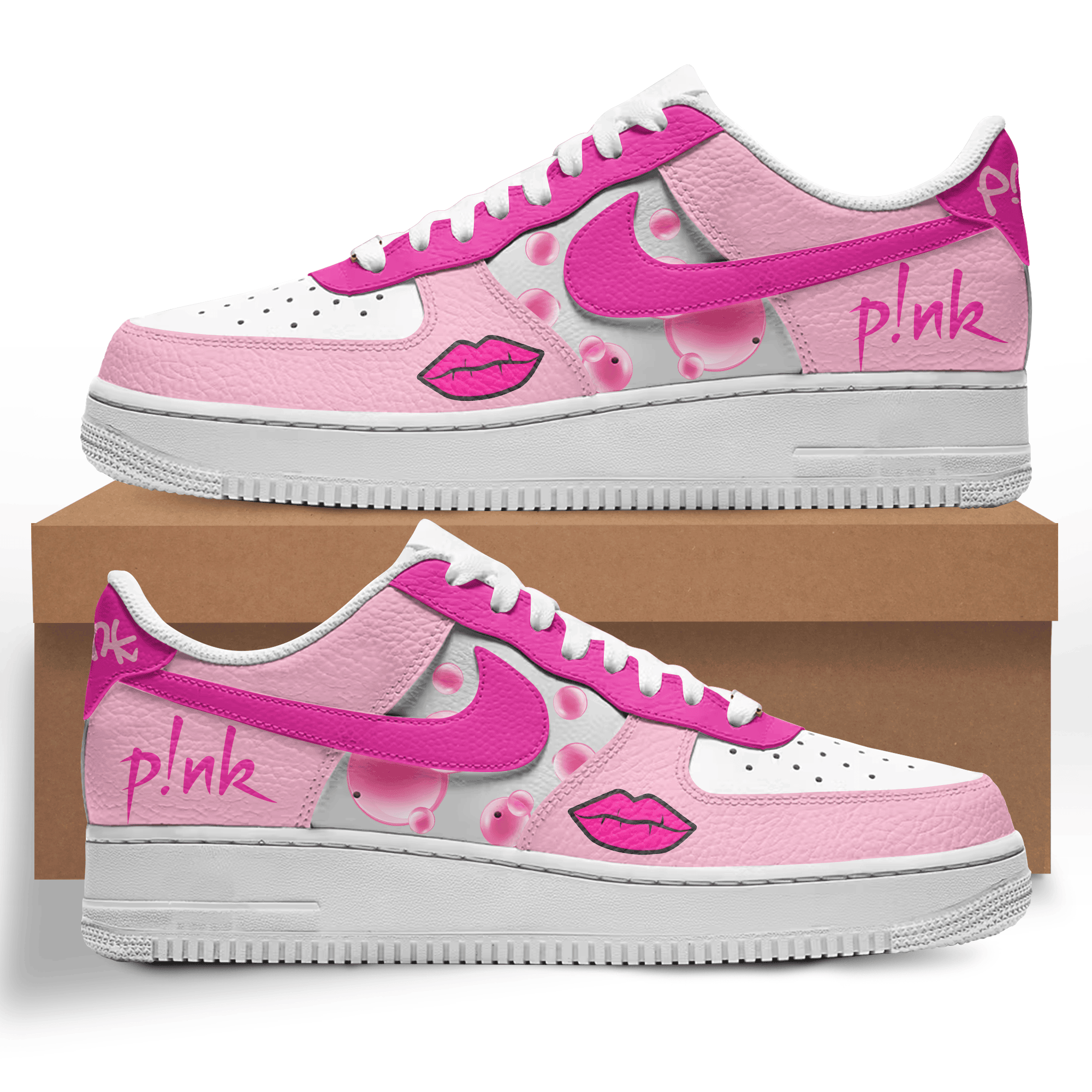 Pink Nike Air Force 1 Sneakers Shoes For Men And Women