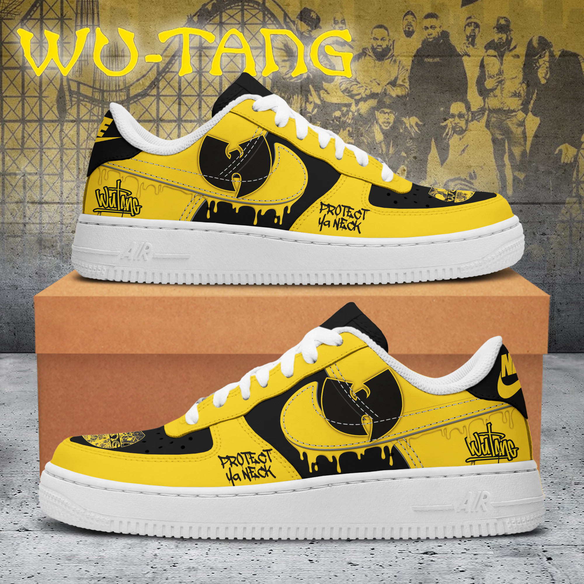 Wu Tang Clan Nike Air Force 1 Sneakers Shoes For Men And Women