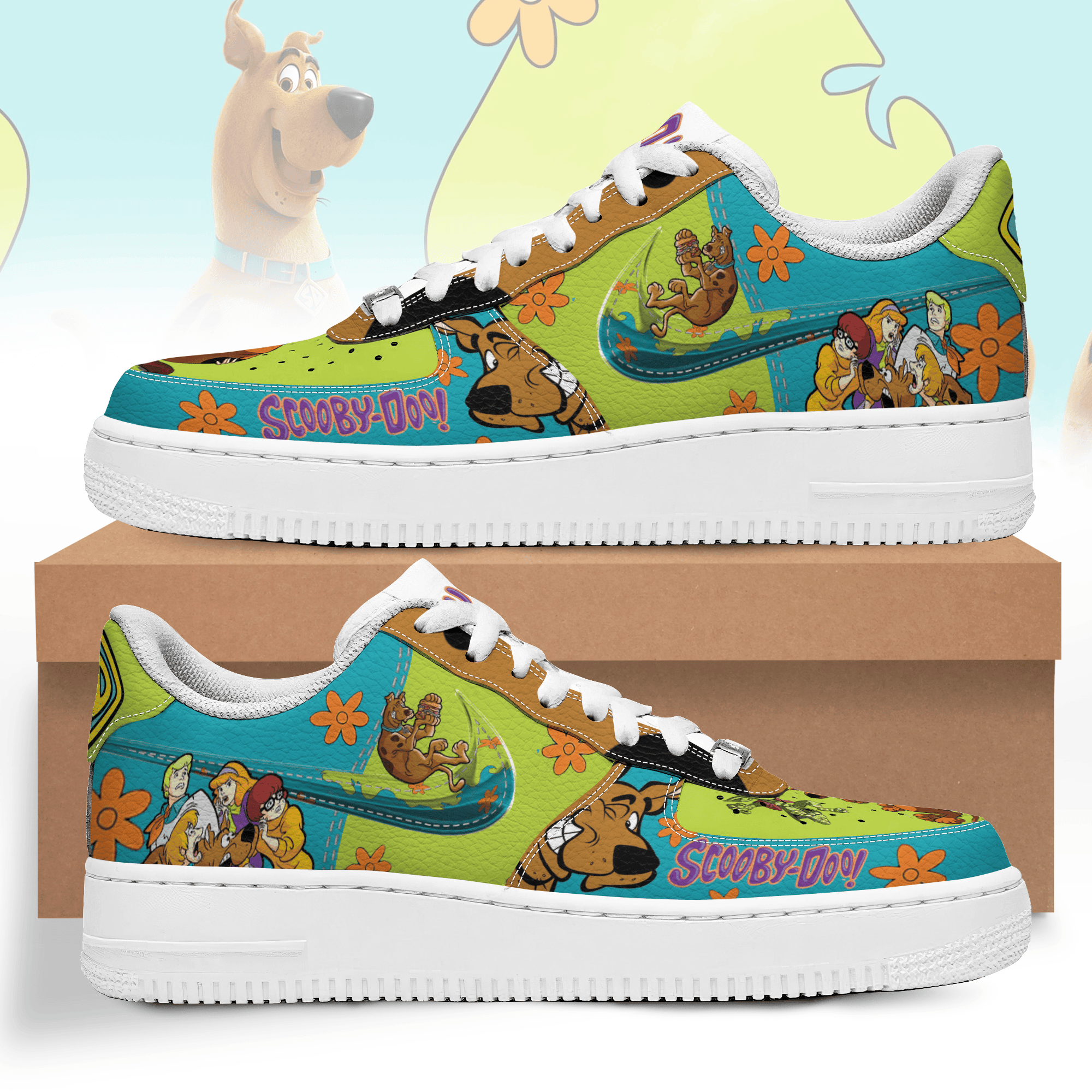 Scooby-Doo Nike Air Force 1 Sneakers Shoes For Men Women