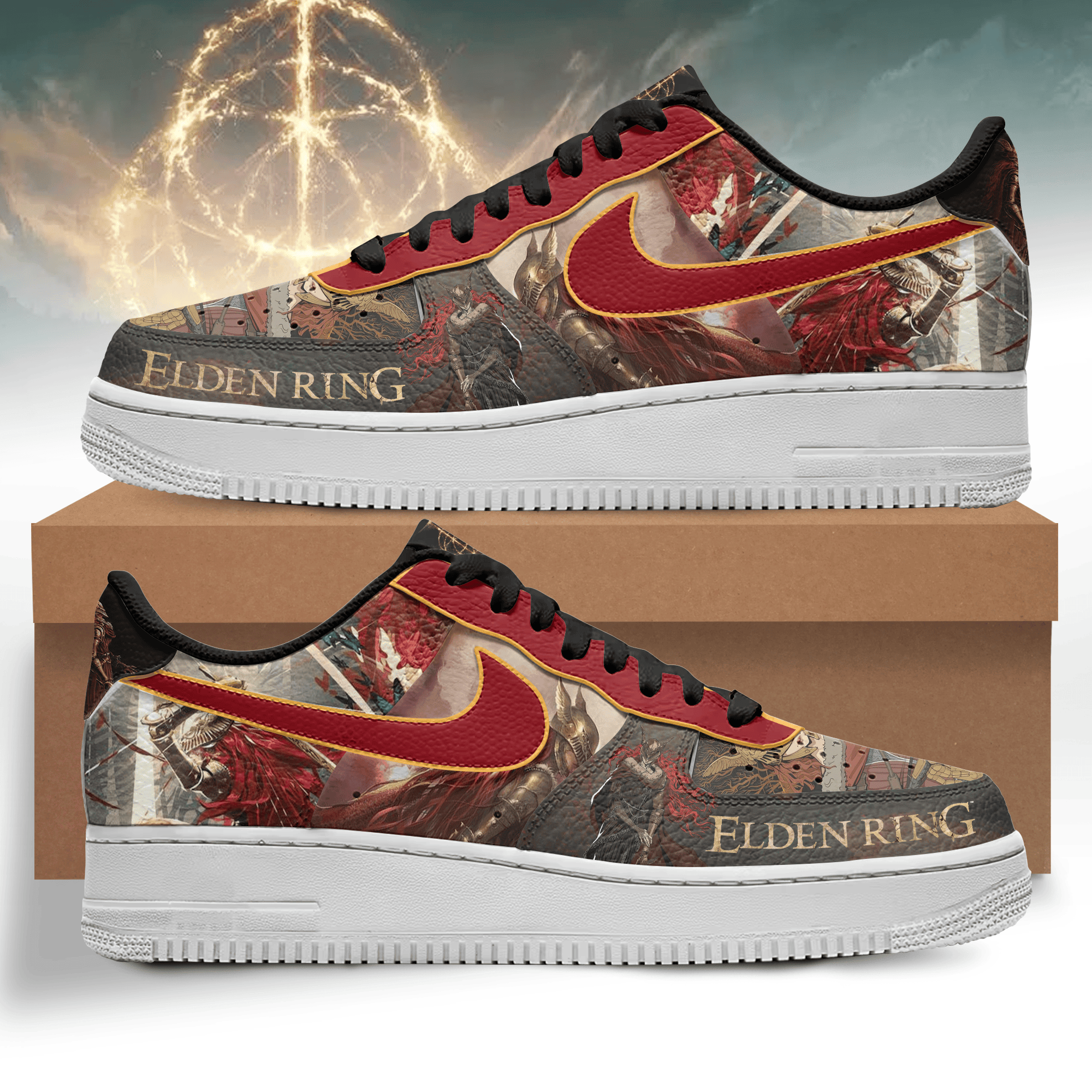 Elden Ring Nike Air Force 1 Sneakers Shoes For Men And Women