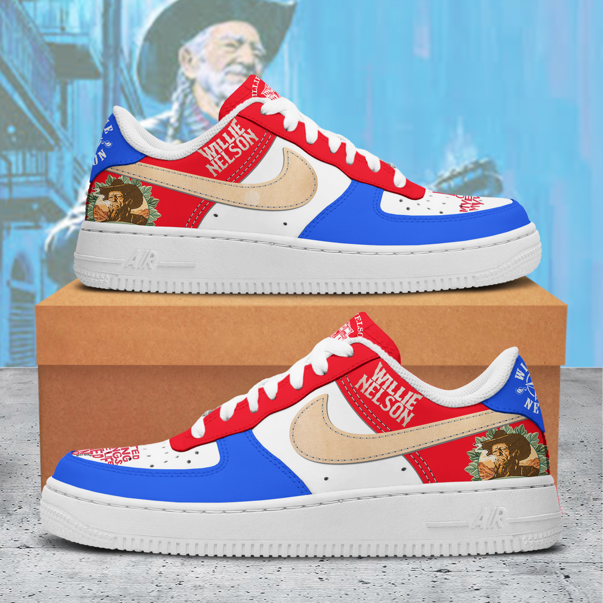 Willie Nelson Nike Air Force 1 Sneakers Shoes For Men And Women