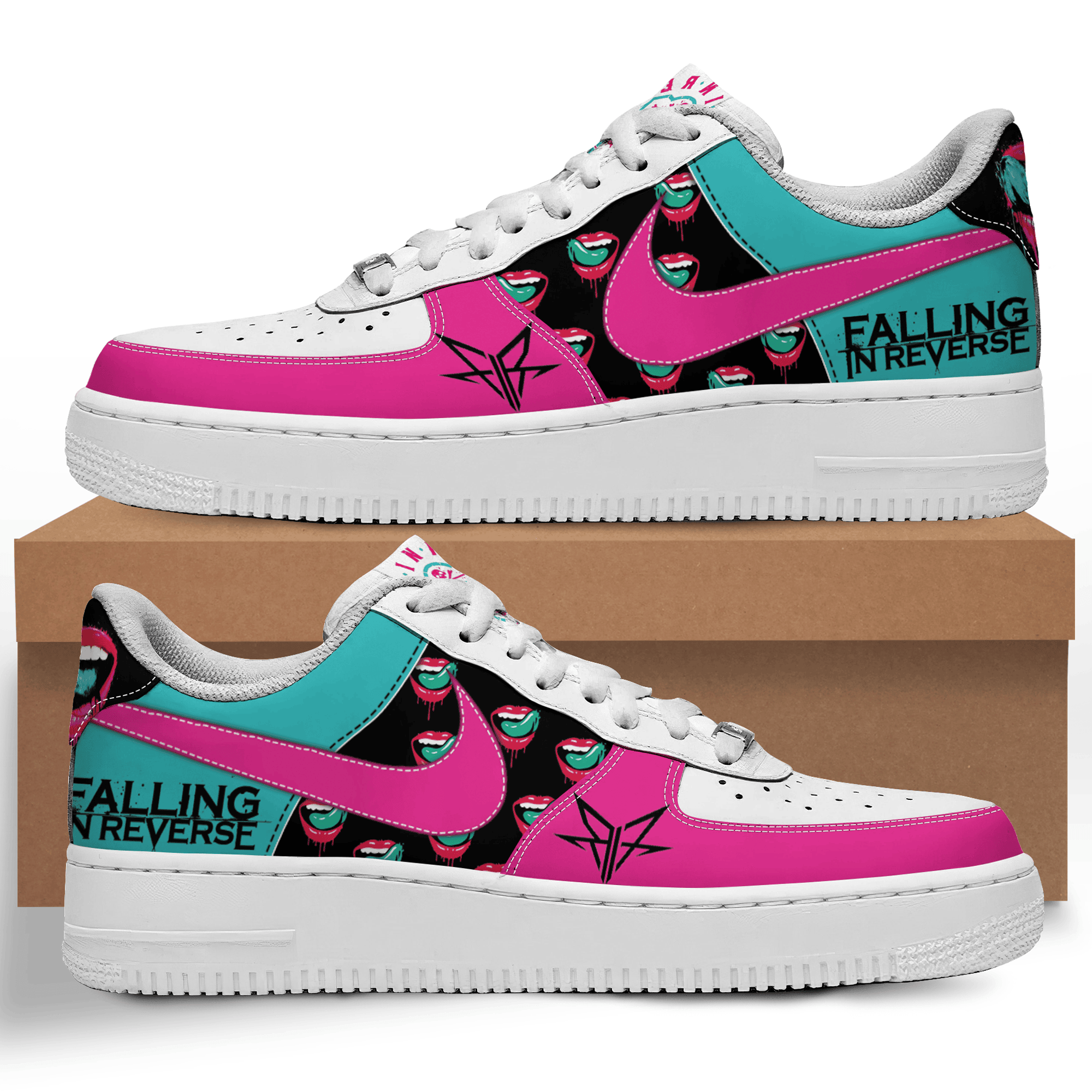 Falling In Reverse Nike Air Force 1 Sneakers Shoes For Men And Women