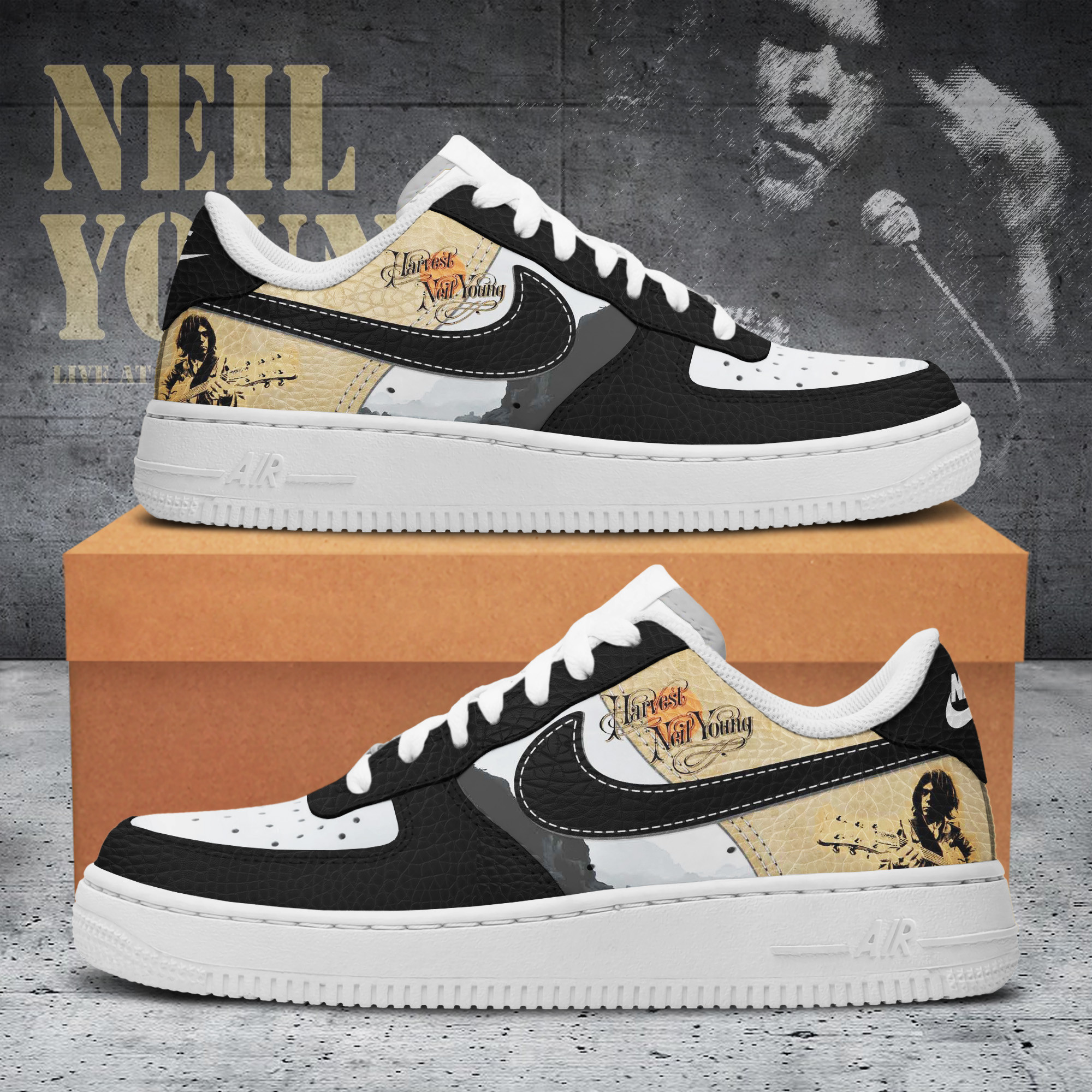 Harvest Neil Young Nike Air Force 1 Sneakers Shoes For Men And Women
