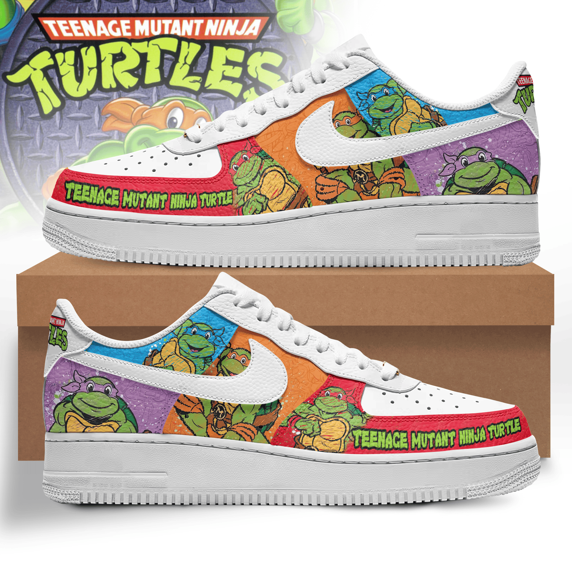 Teenage Mutant Ninja Turtles Nike Air Force 1 Sneakers Shoes For Men Women