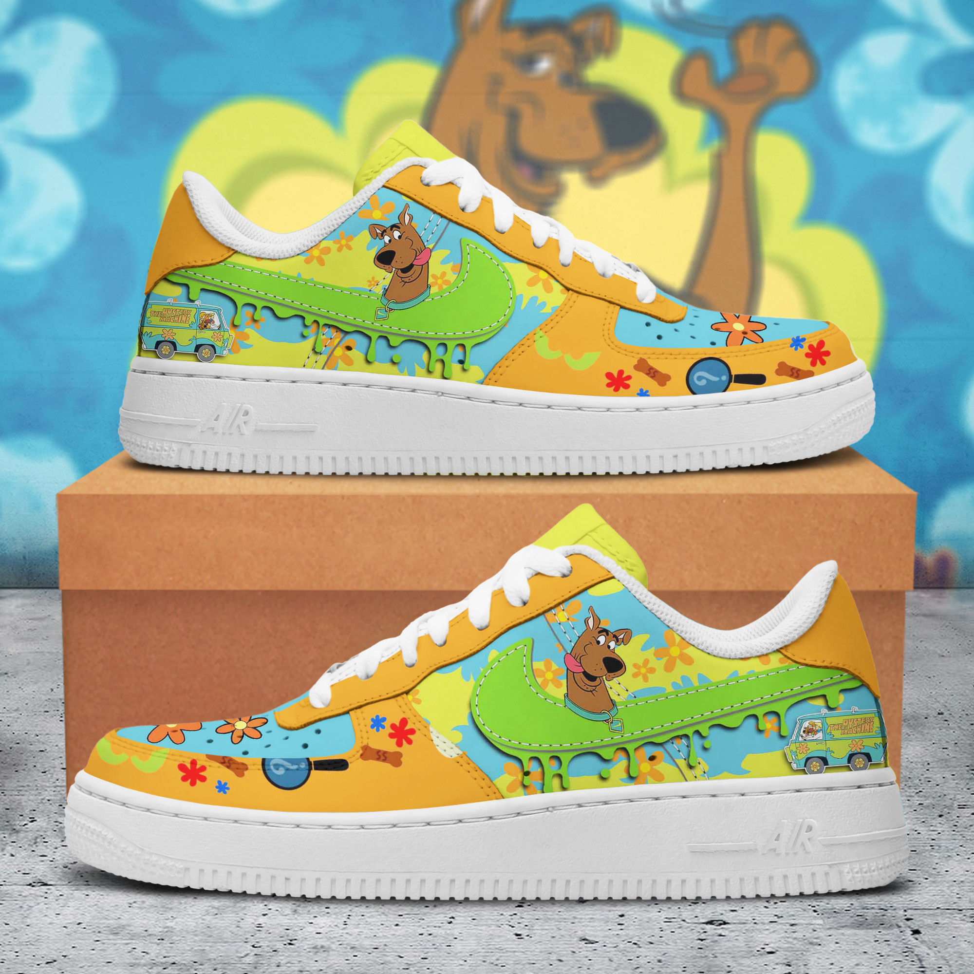Scooby-Doo Nike Air Force 1 Sneakers Shoes For Men And Women