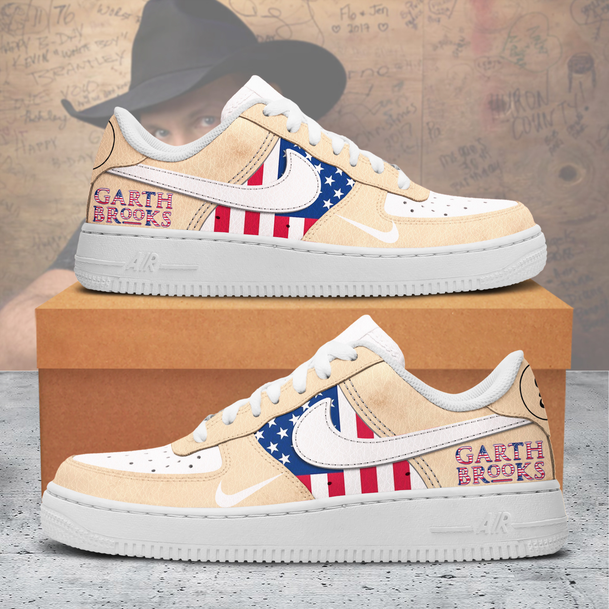 Garth Brooks Nike Air Force 1 Sneakers Shoes For Men And Women