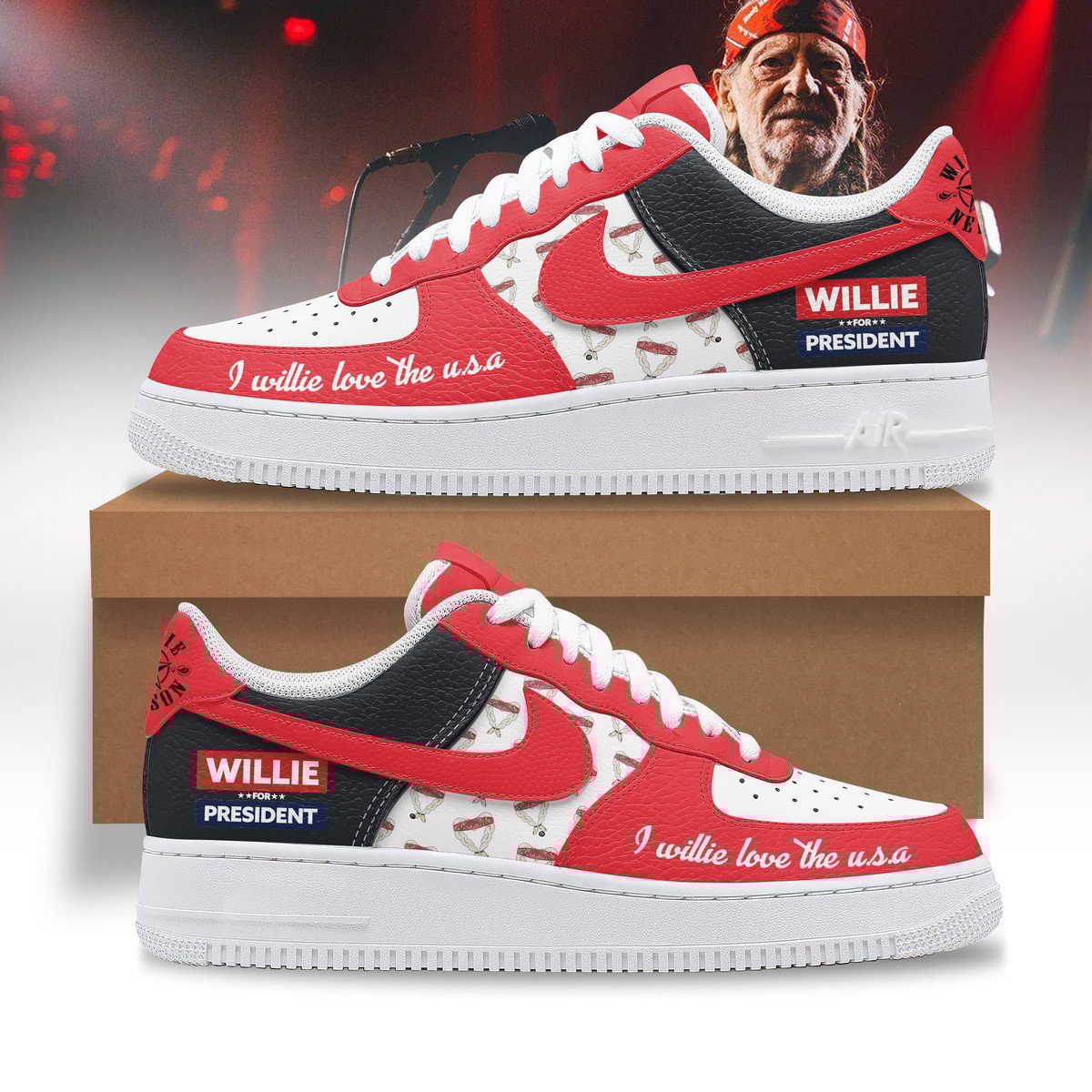 Willie Nelson Air Force 1 Sneakers Shoes For Men And Women