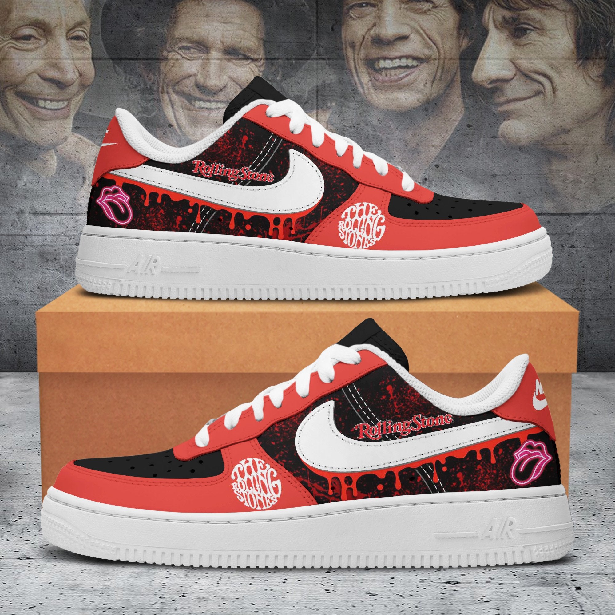 The Rolling Stones Air Low-Top Sneakers Shoes For Men And Women