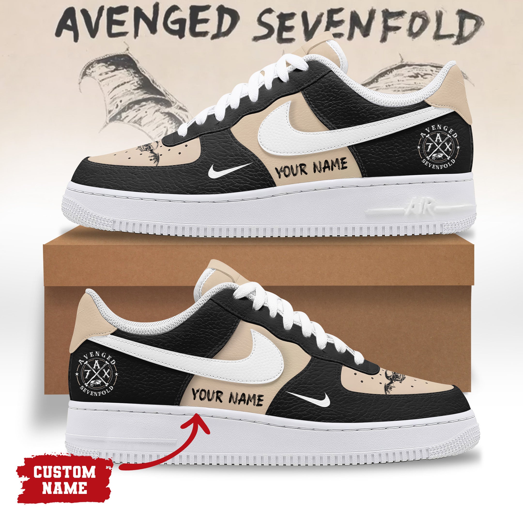 Avenged Sevenfold Air Low-Top Sneakers Shoes Special Gift For Men Women