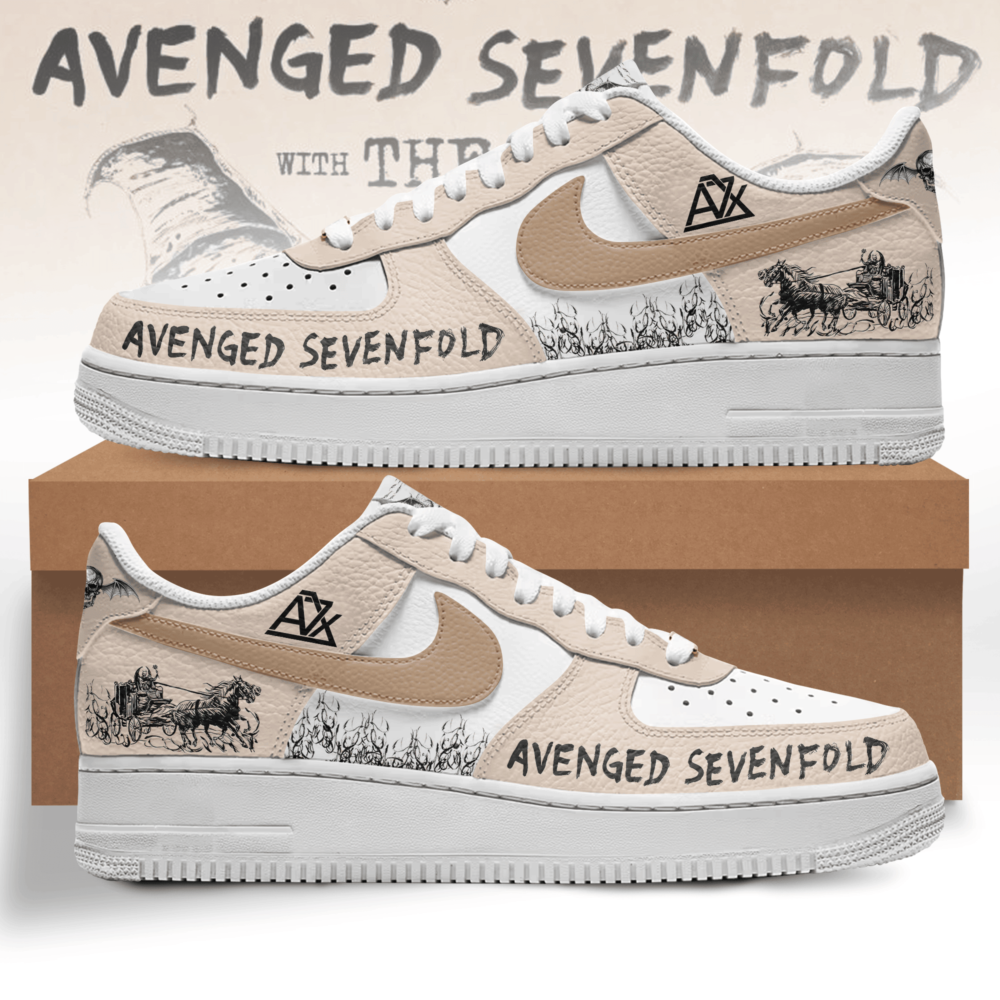 Avenged Sevenfold Nike AF1 Sneakers Shoes For Men And Women