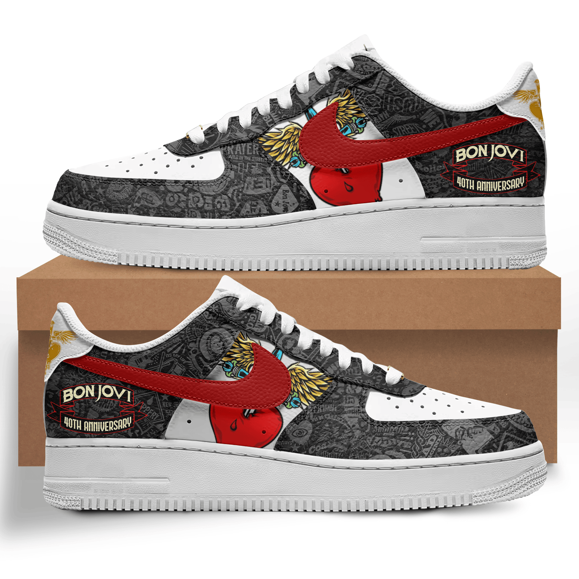 Bon Jovi Nike AF1 Sneakers Shoes For Men And Women