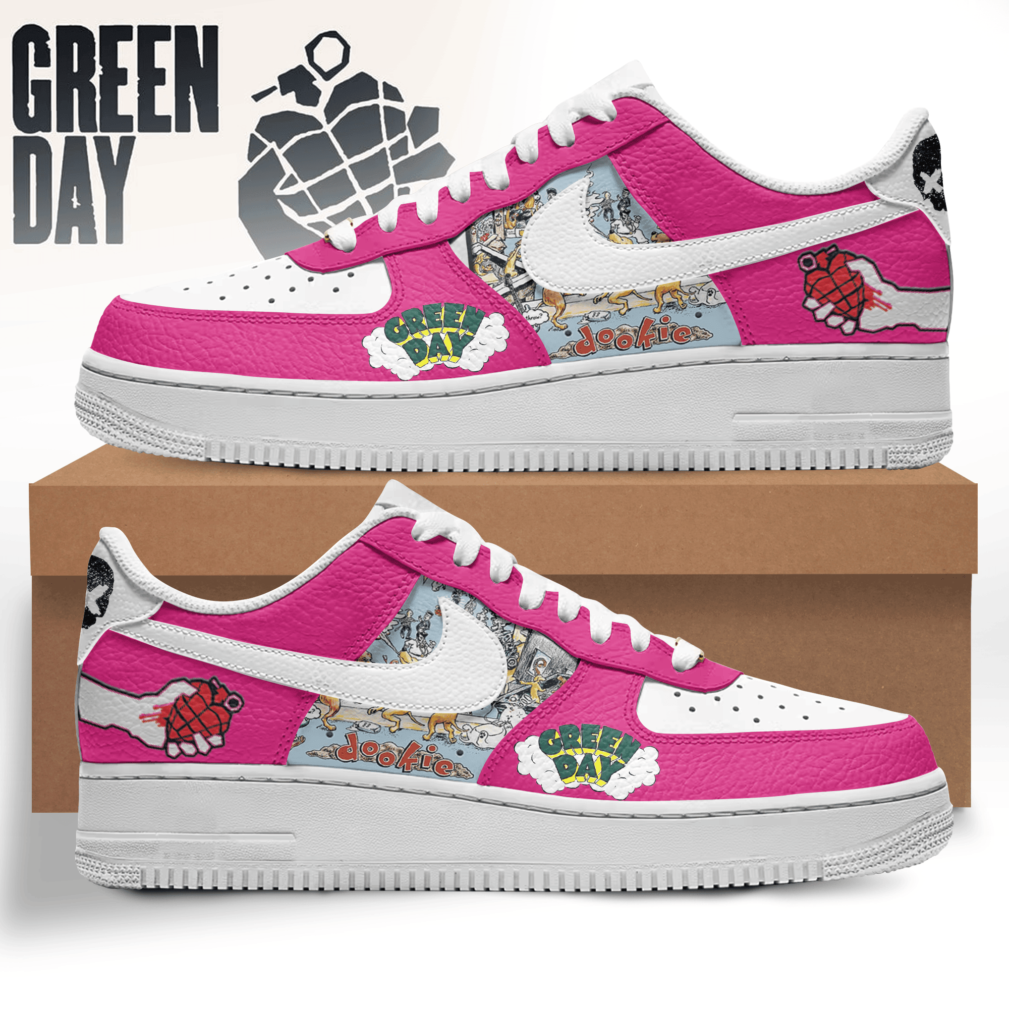 Green Day Air Force 1 Sneakers Shoes For Men And Women