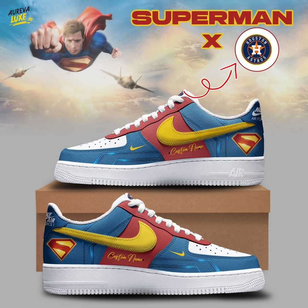 Houston Astros X Superman Custom Name 2025 Air Force 1 Shoes