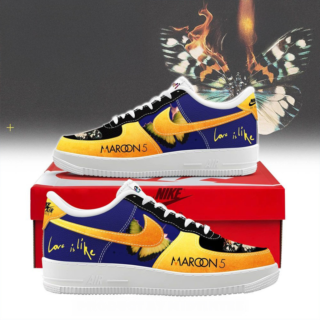 Maroon 5 Love Is Like 2025 Us Fall Tour Special Air Force 1 Sneakers Fan Merch Husband Gifts