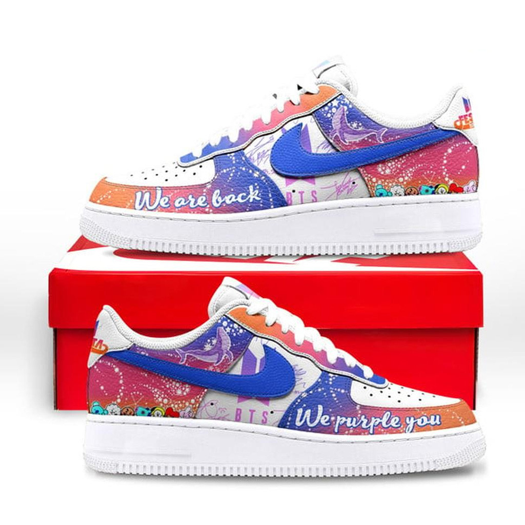Bts We Are Back We Purple Your 2025 Air Force 1 Shoes Bts Merch Gifts For Fans