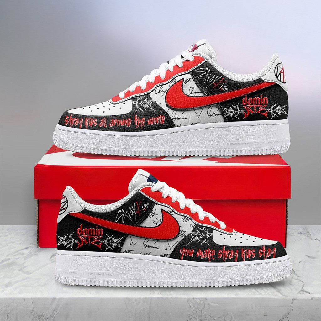Stray Kids Dominate All Around The World Air Force 1 Shoes Stray Kids Merch Gifts