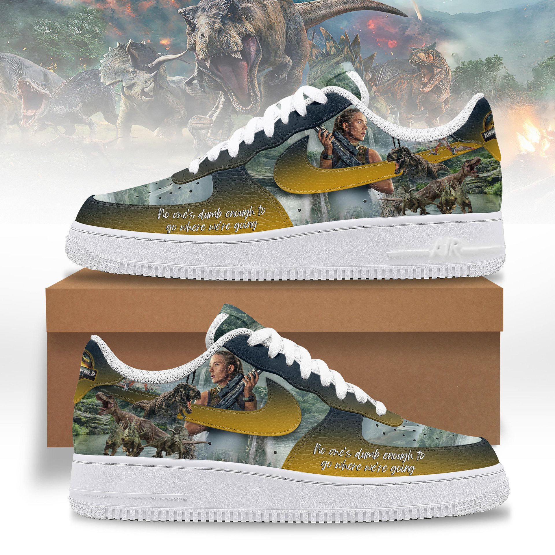 Jurassic World New 2025 Custom Air Force 1 Shoes