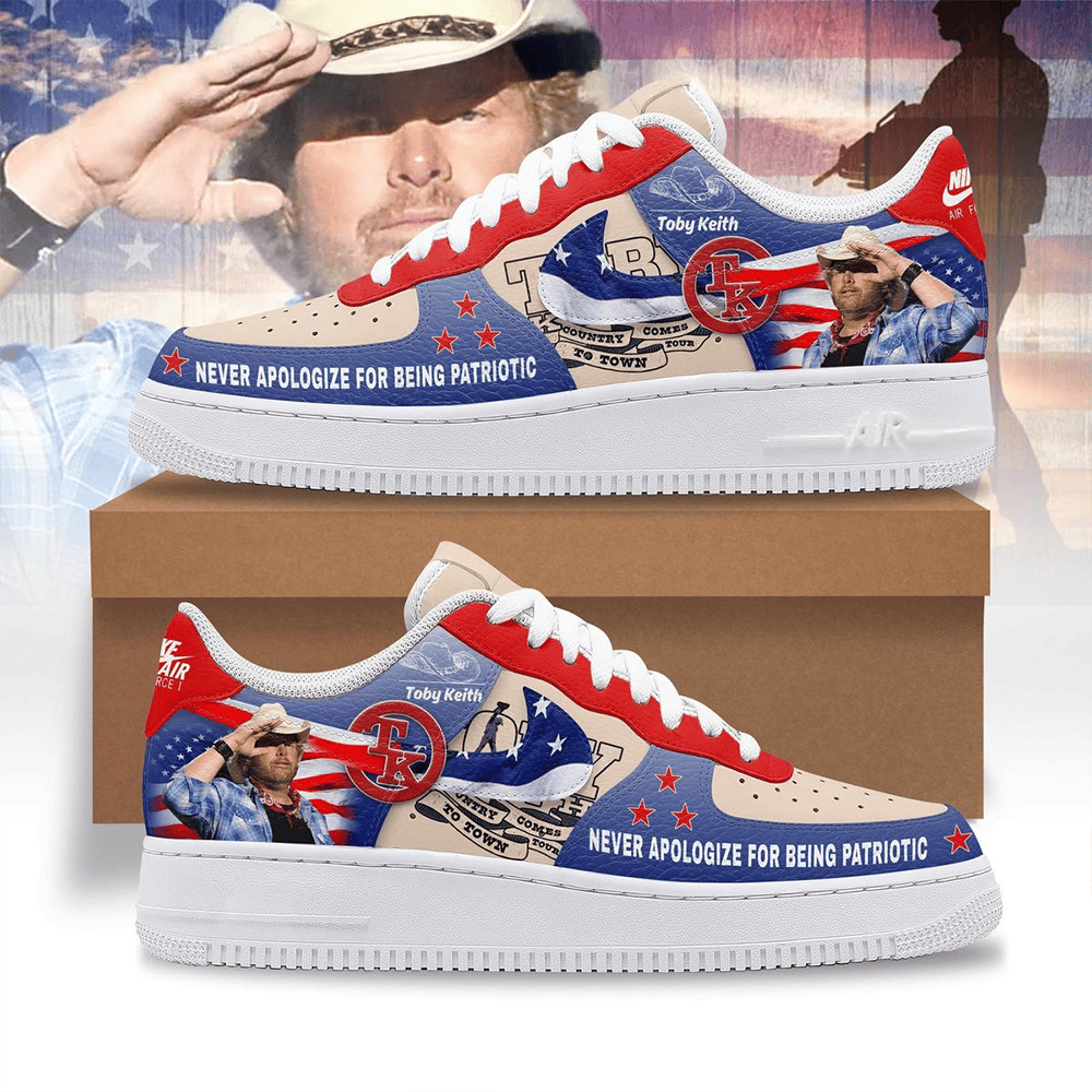 Toby Keith Never Apologize For Being Patriotic Air Force 1 Shoes Toby Keith Merch For Fans