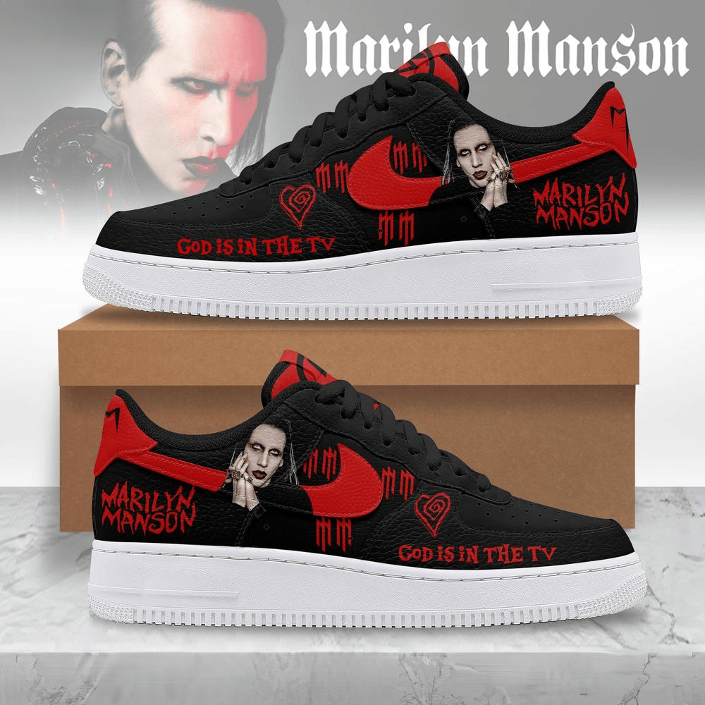 Marilyn Manson God Is In The Tv Air Force 1 Shoes Marilyn Manson Merch Great