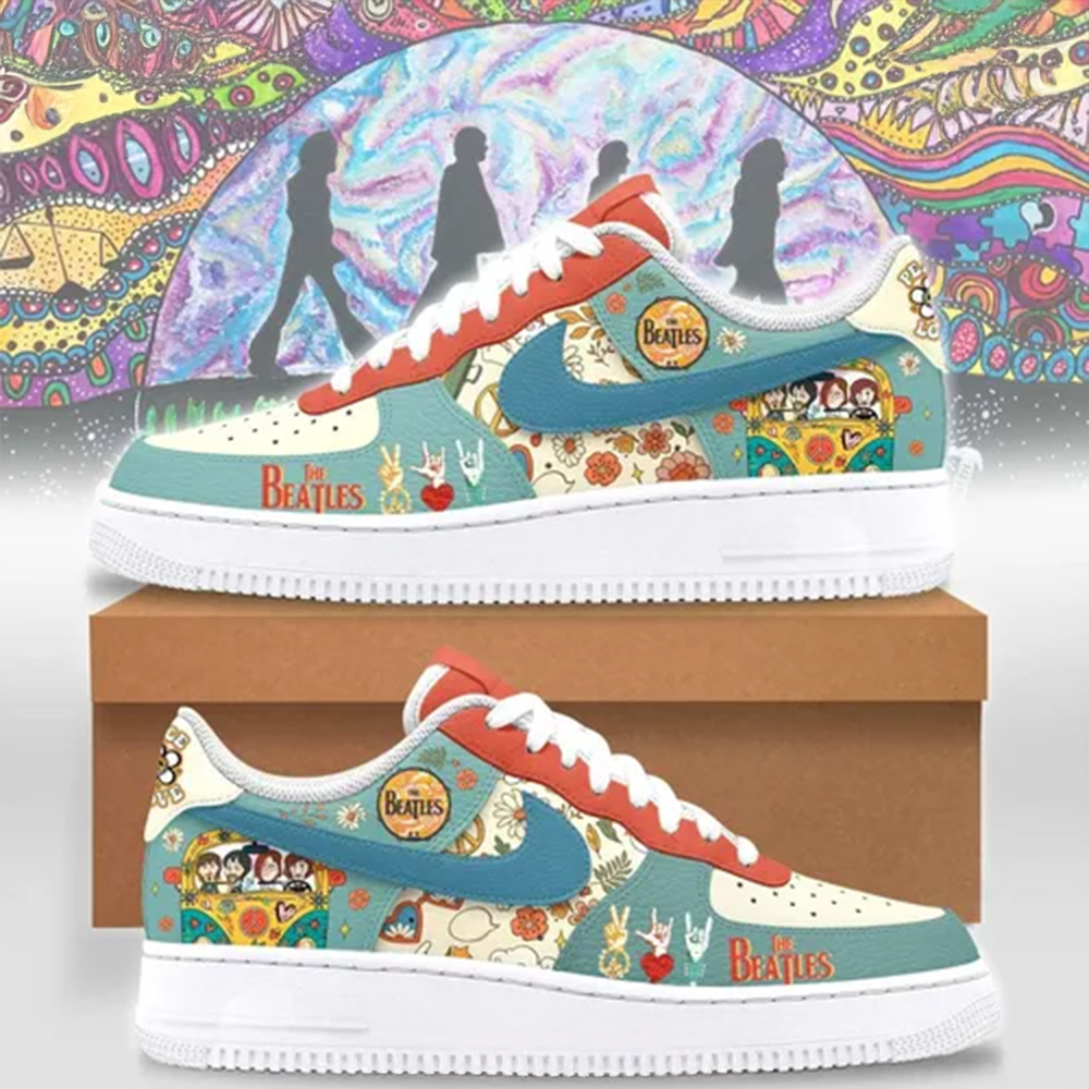 The Beatles Peace Love Nike Air Force 1 The Beatles Merch Mother' Day Special Gifts