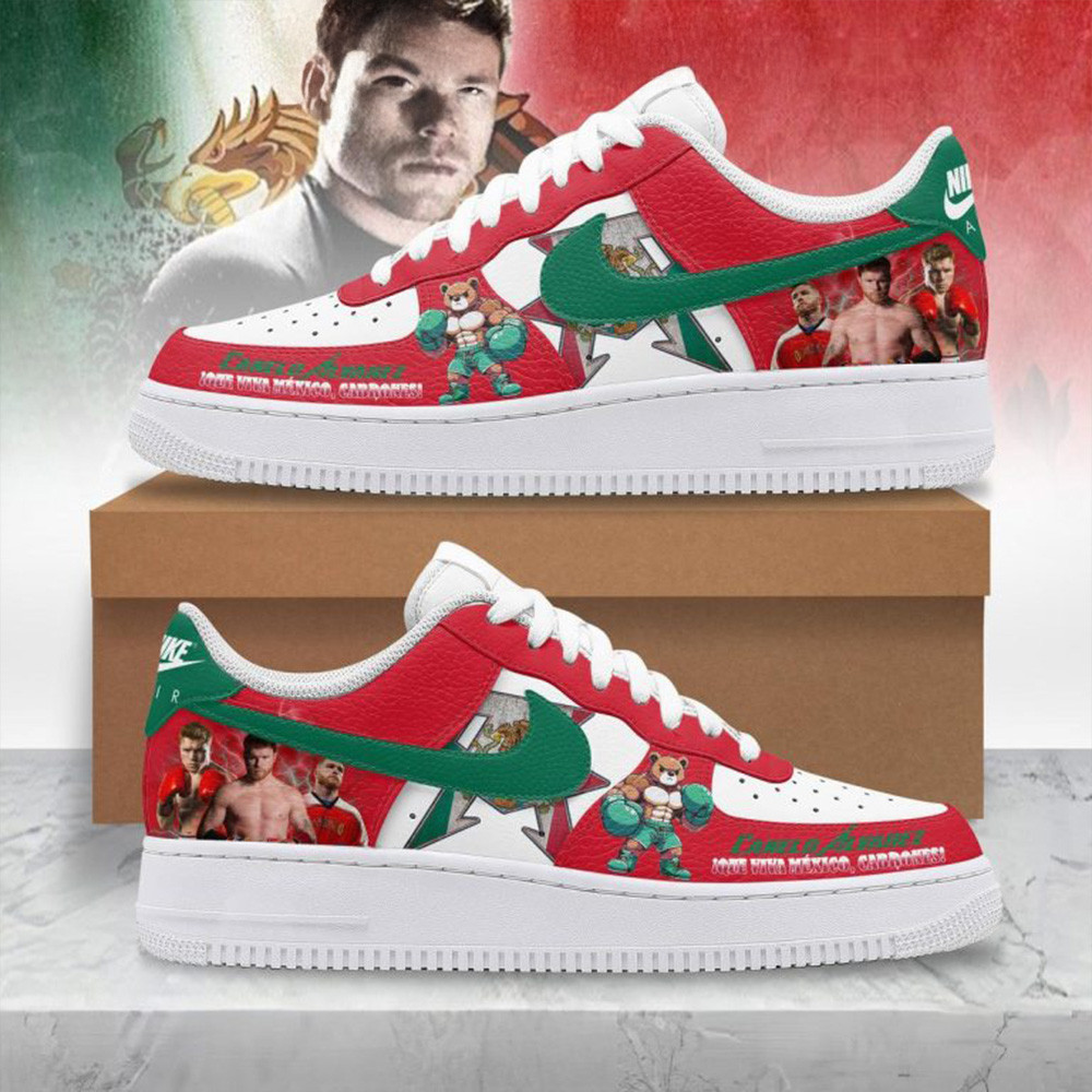 Canelo Alvarez Ique Viva Mexico Cabrones Air Force 1 Shoes Canelo Alvarez Merch