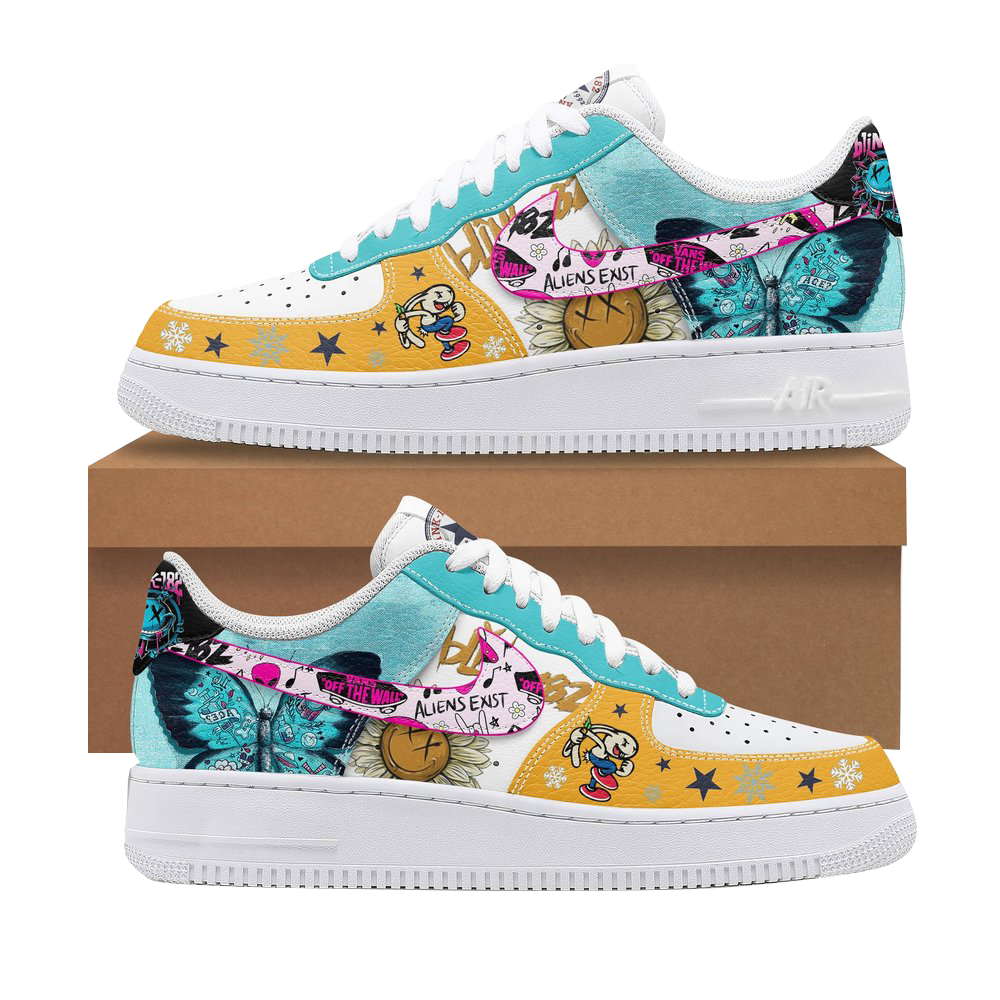 Blink 182 Punk Rock Nike Air Force 1 Blink 182 Merch Father'Sday Present Ideas