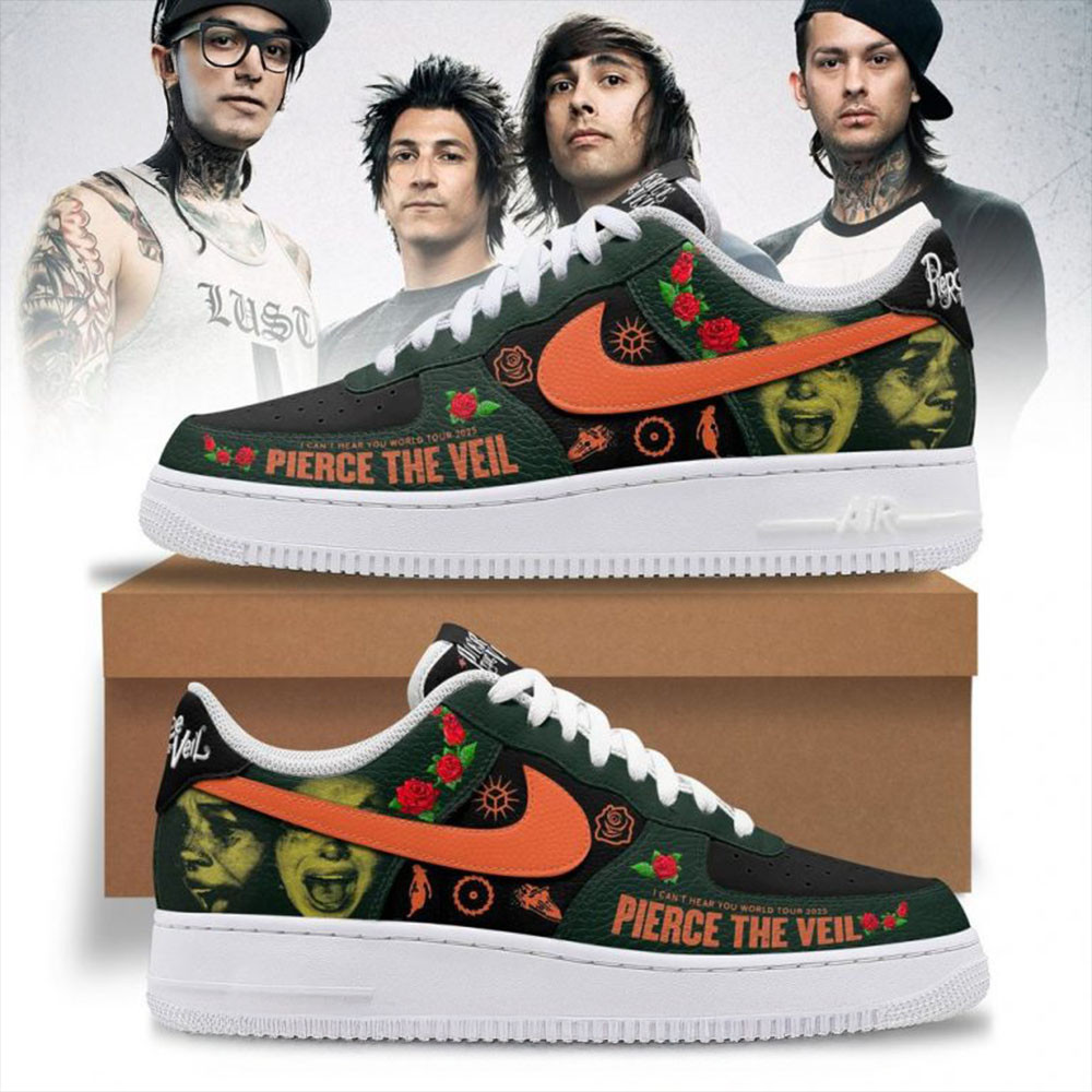 Pierce The Veil I Can'T Hear You World Tour Nike Air Force 1 Pierce The Veil Merch Fans Gifts