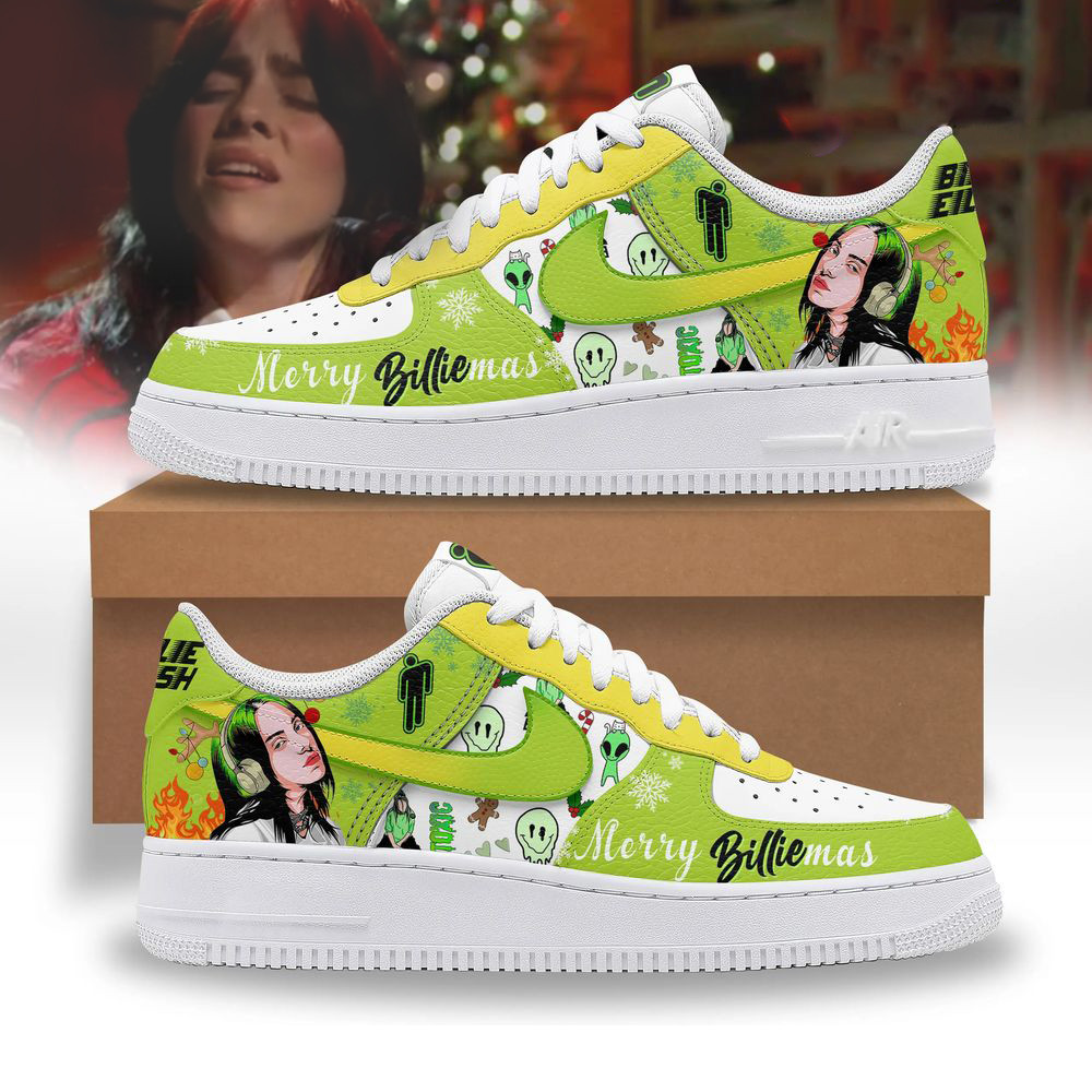 Billie Eilish Merry Christmas Nike Air Force 1 Billie Eilish Merch Mother'S Day Gifts For Wife