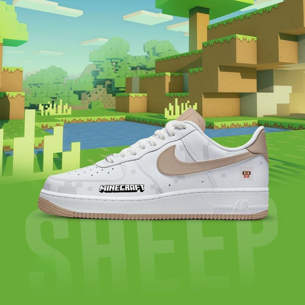 Sheep Minecraft Air Force 1 Shoes For Men Women