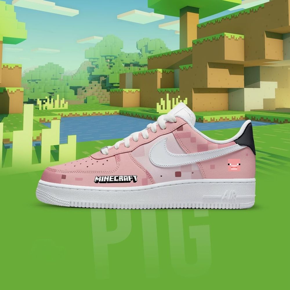 Pig Minecraft Air Force 1 Shoes For Men Women