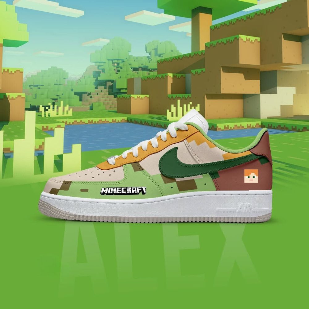 Alex Minecraft Air Force 1 Shoes For Men Women