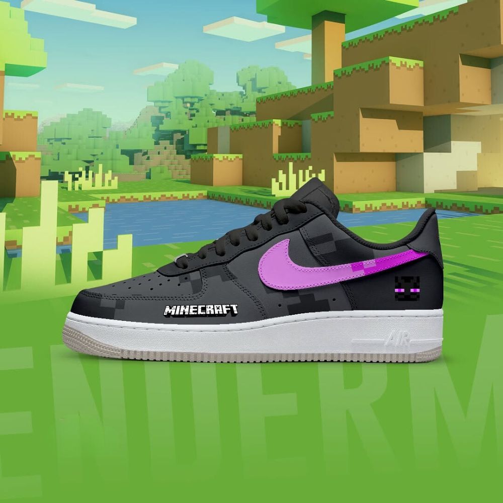 Enderman Minecraft Air Force 1 Shoes For Men Women