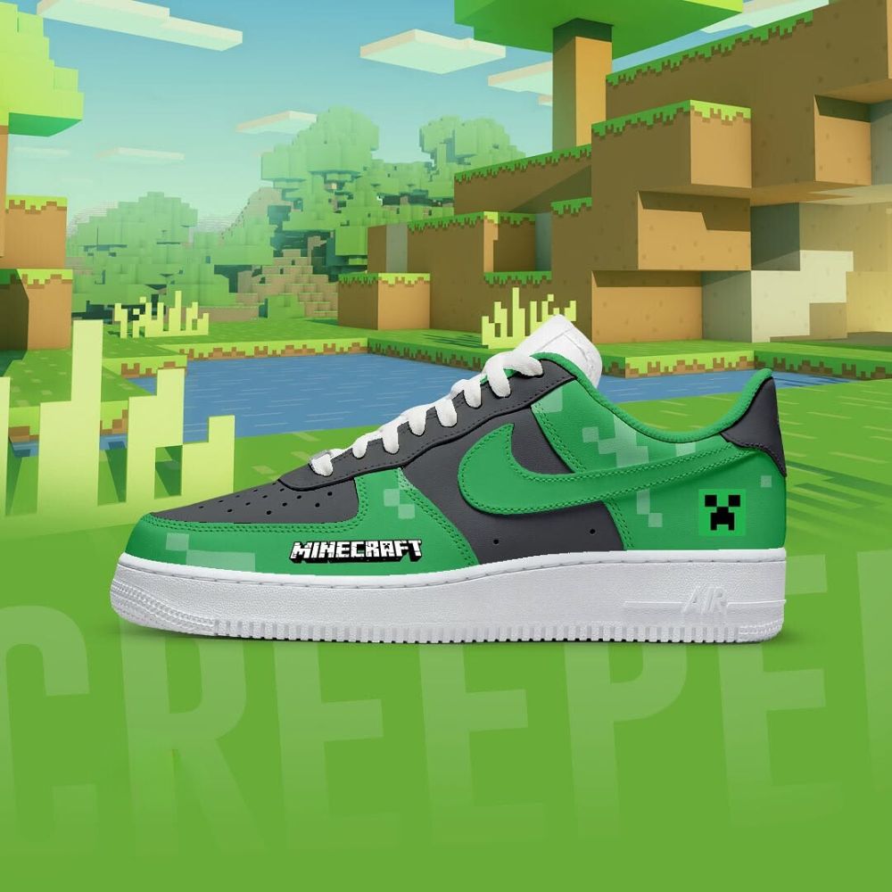 Creeper Minecraft Air Force 1 Shoes For Men Women