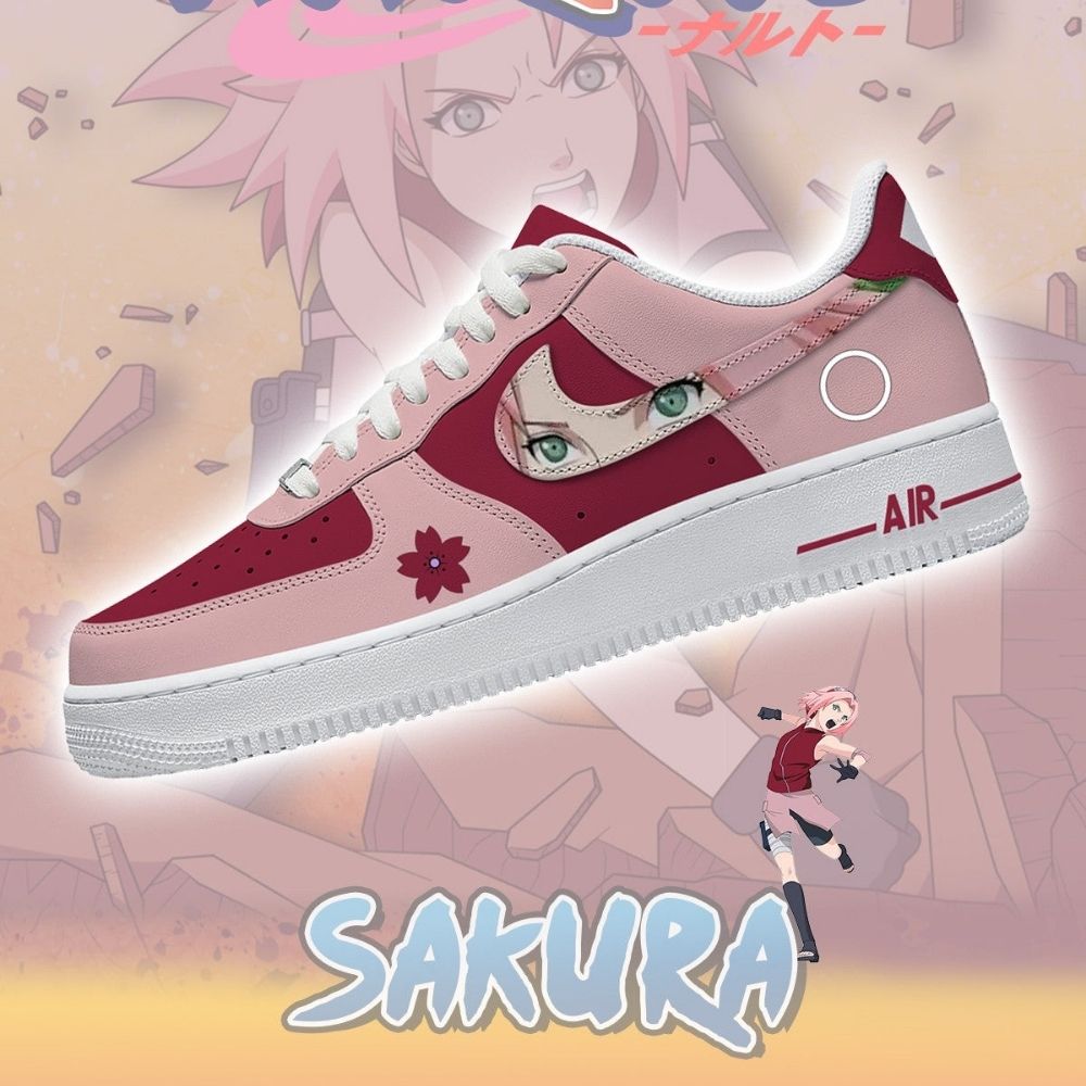Sakura Haruno Naruto Air Force 1 Shoes Sneakers For Anime Fans