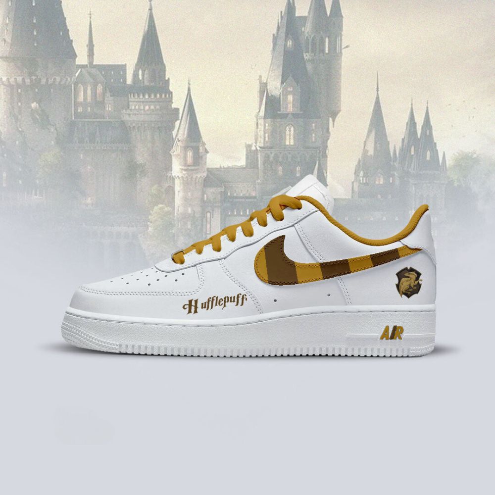 Hogwart White Hufflepuff Air Force 1 Shoes For Men Women
